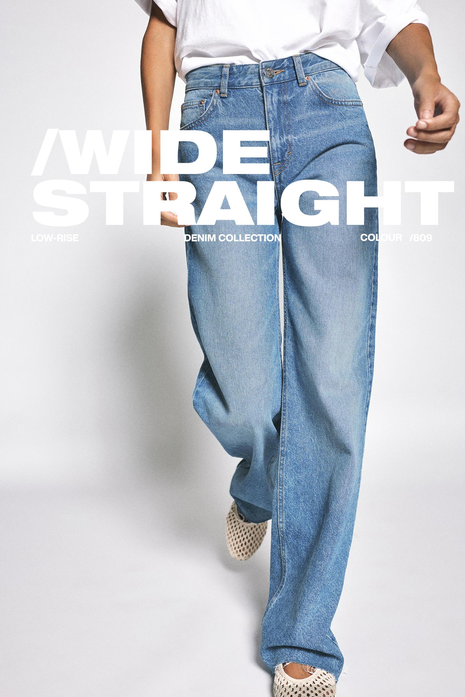High-waist wide straight-leg jeans — Indigo