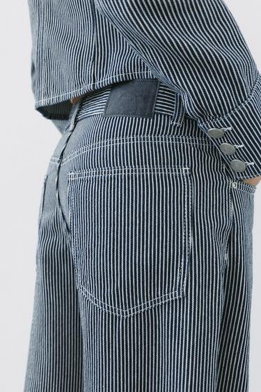 Low-rise striped baggy jeans — Dark blue 3