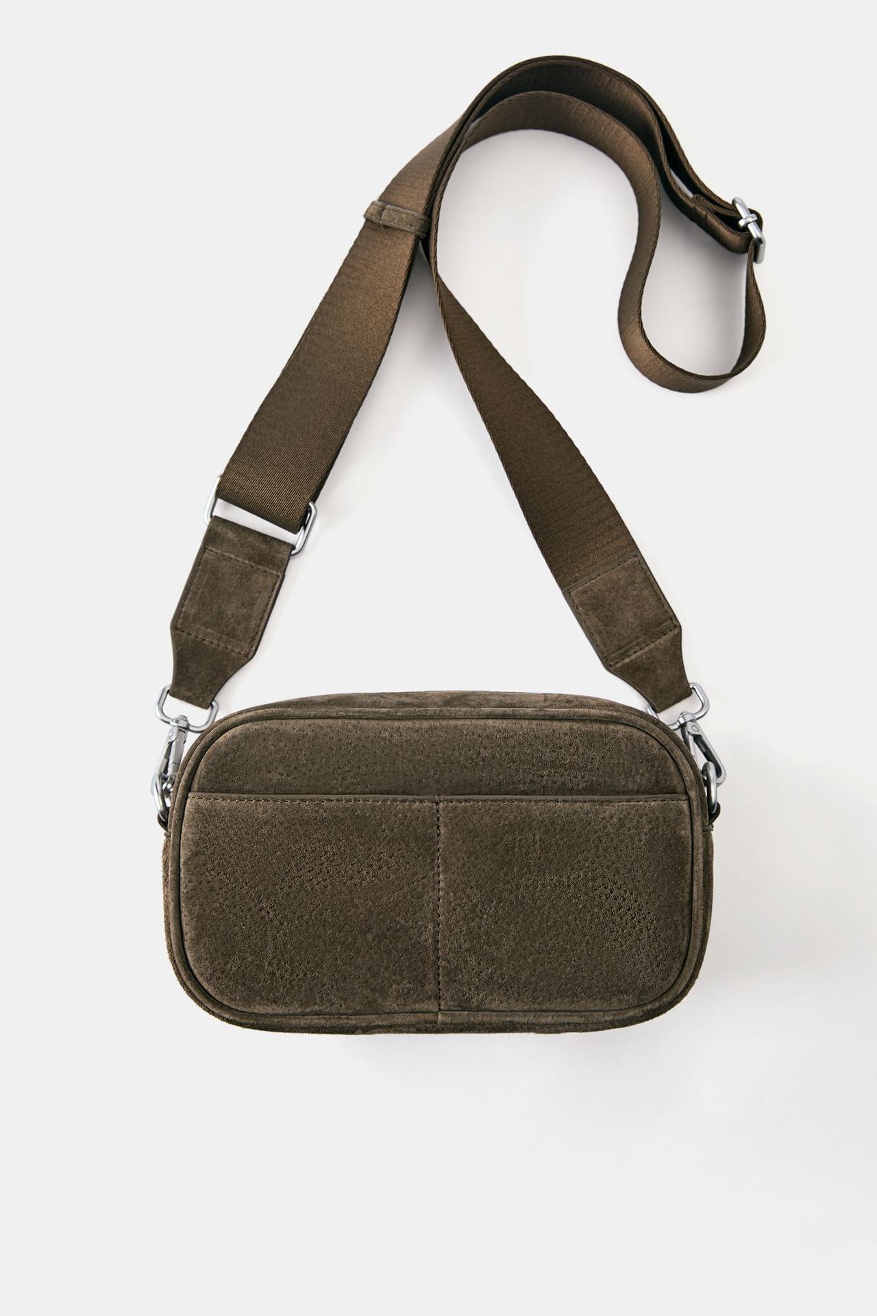 Leather crossbody bag — Brown