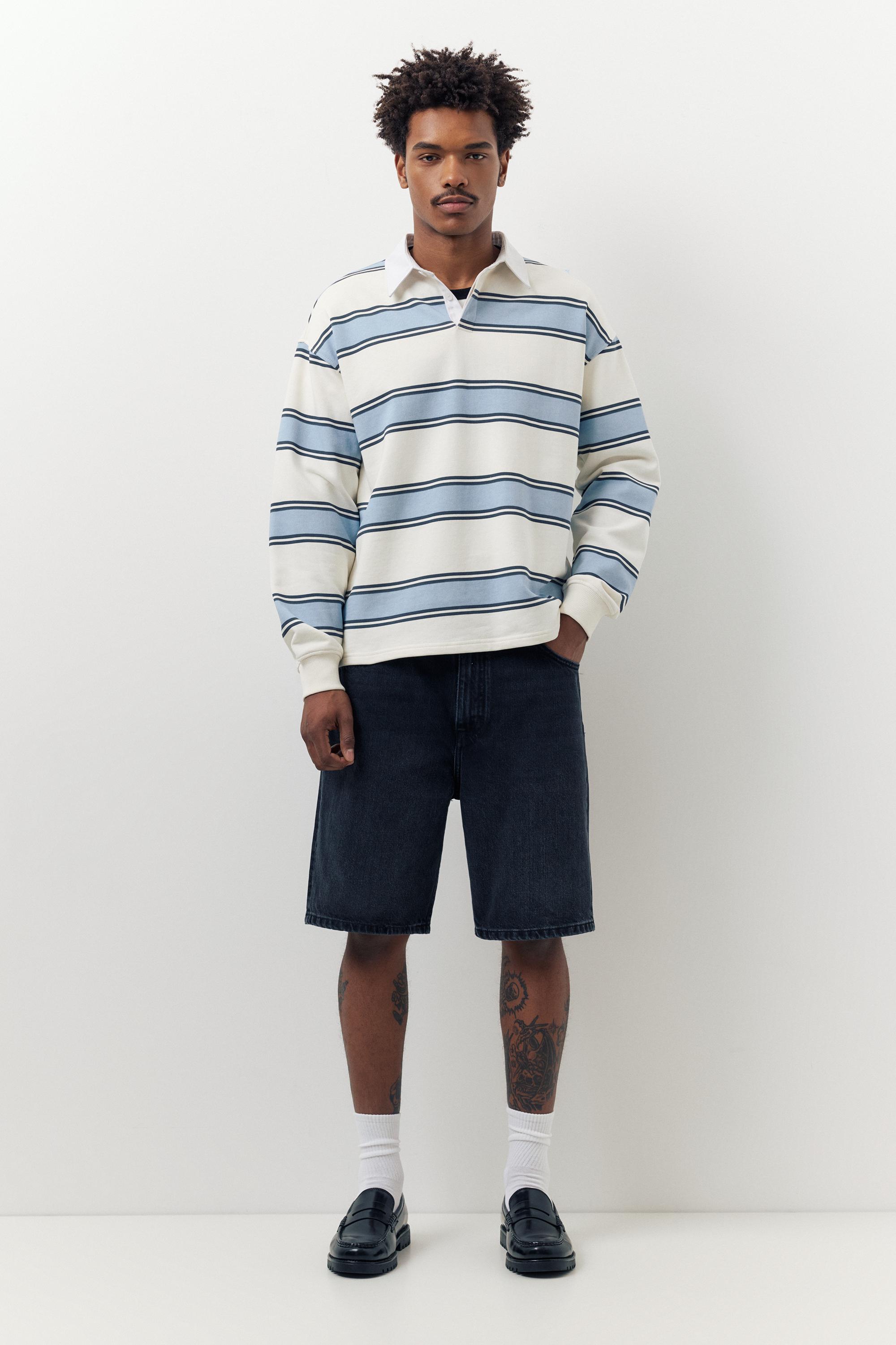 Çizgili uzun kollu polo - Görsel 12