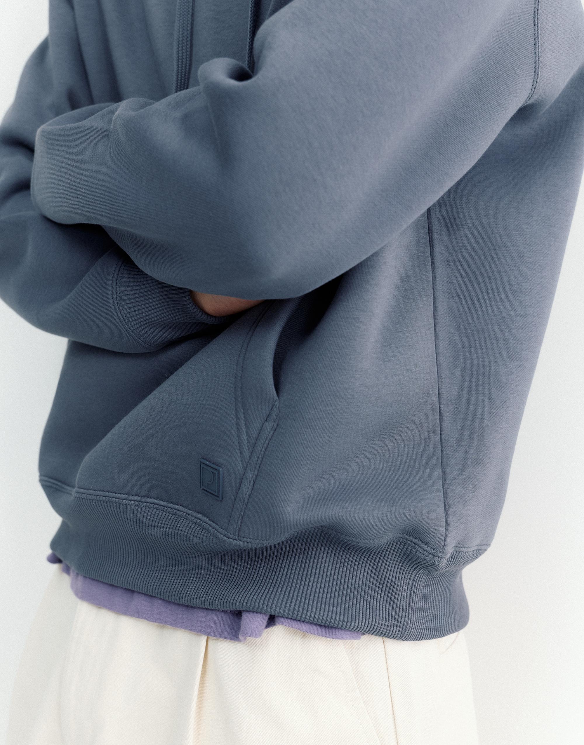 Basic hoodie — Grey blue