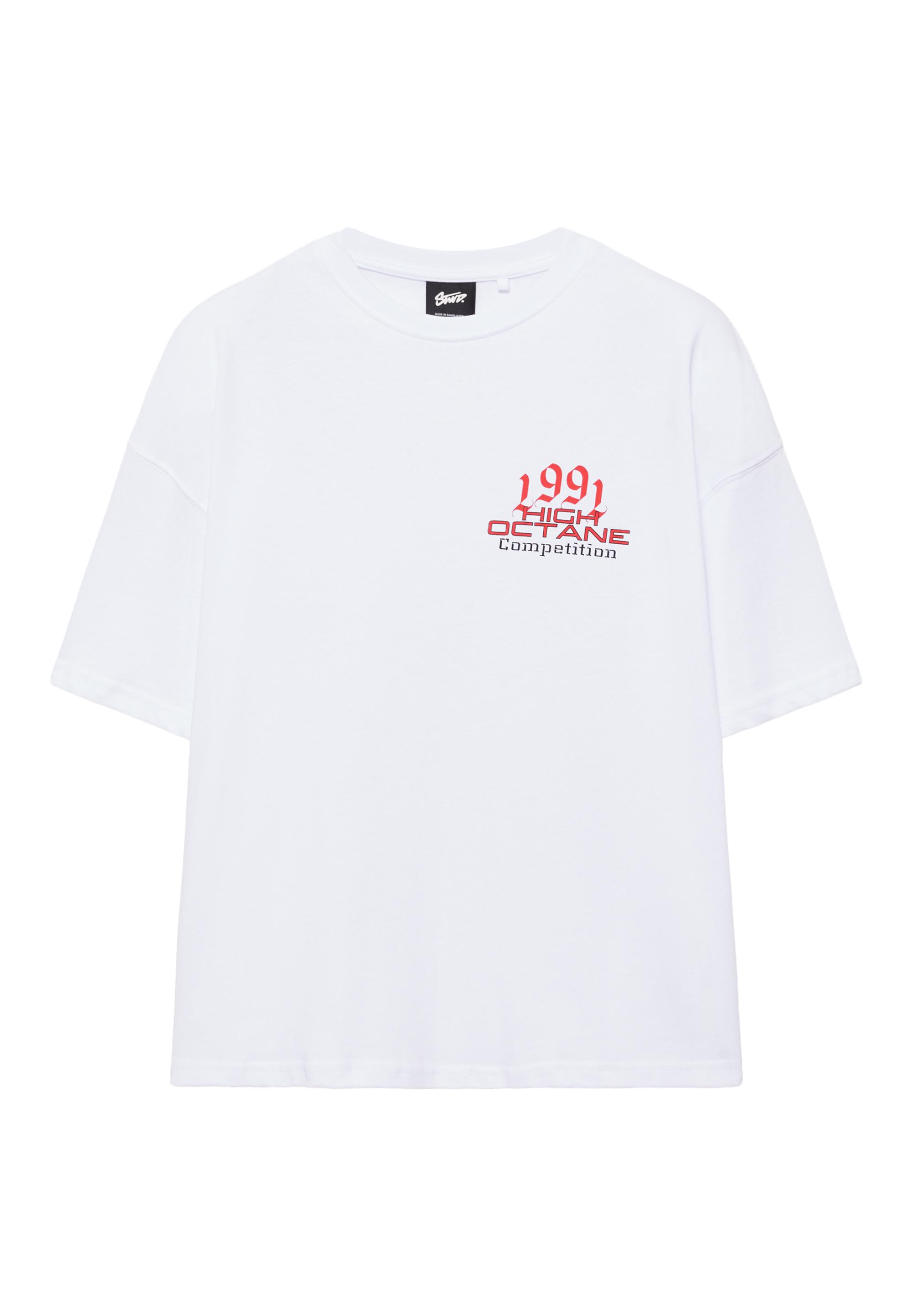 Araba grafik baskılı t-shirt