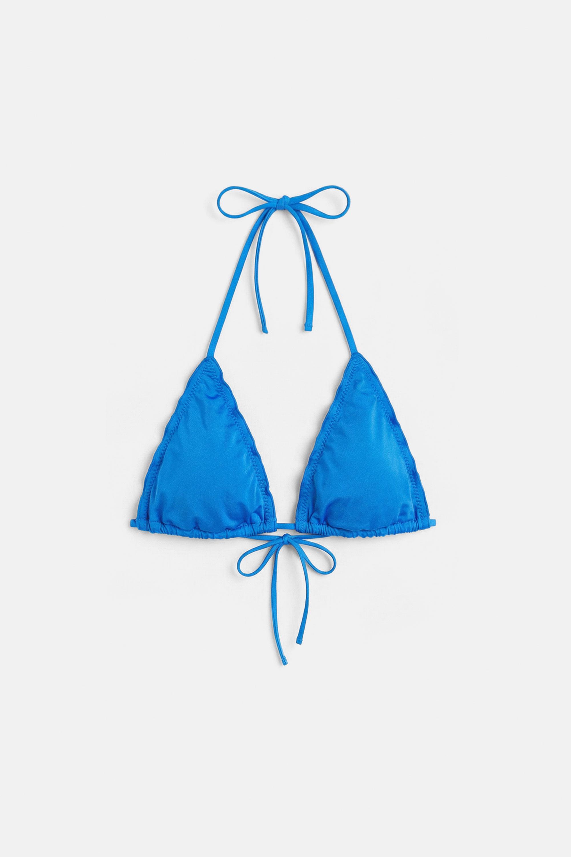 Fırfırlı üçgen bikini üstü - Görsel 4