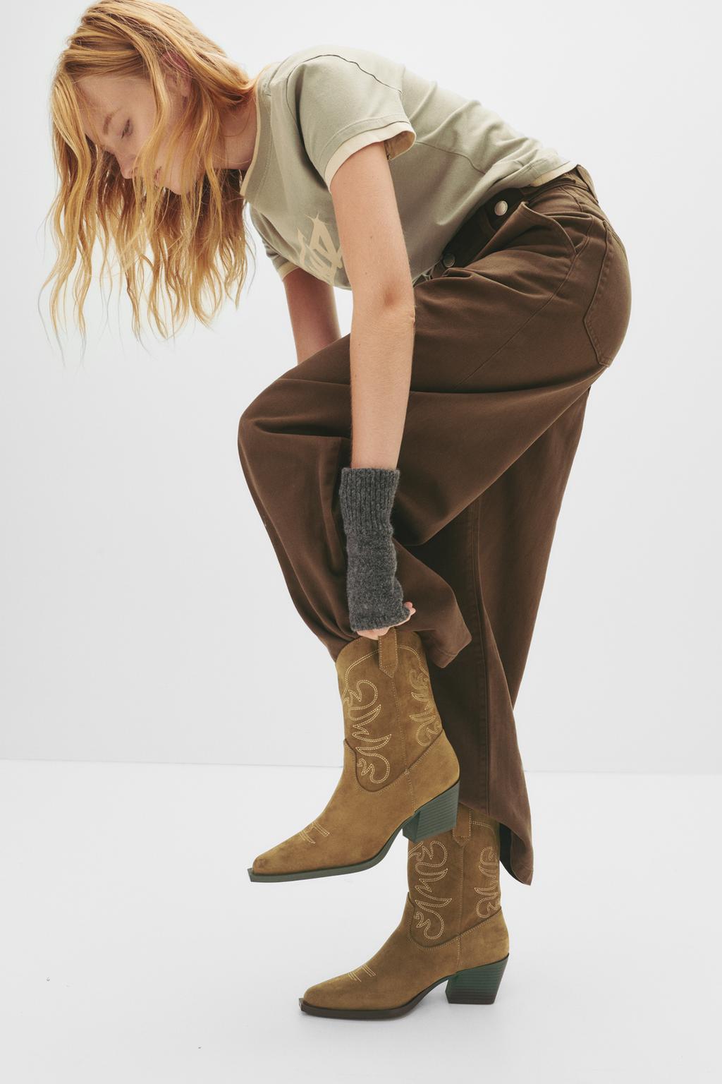 Botines tacón cowboy PULL&BEAR