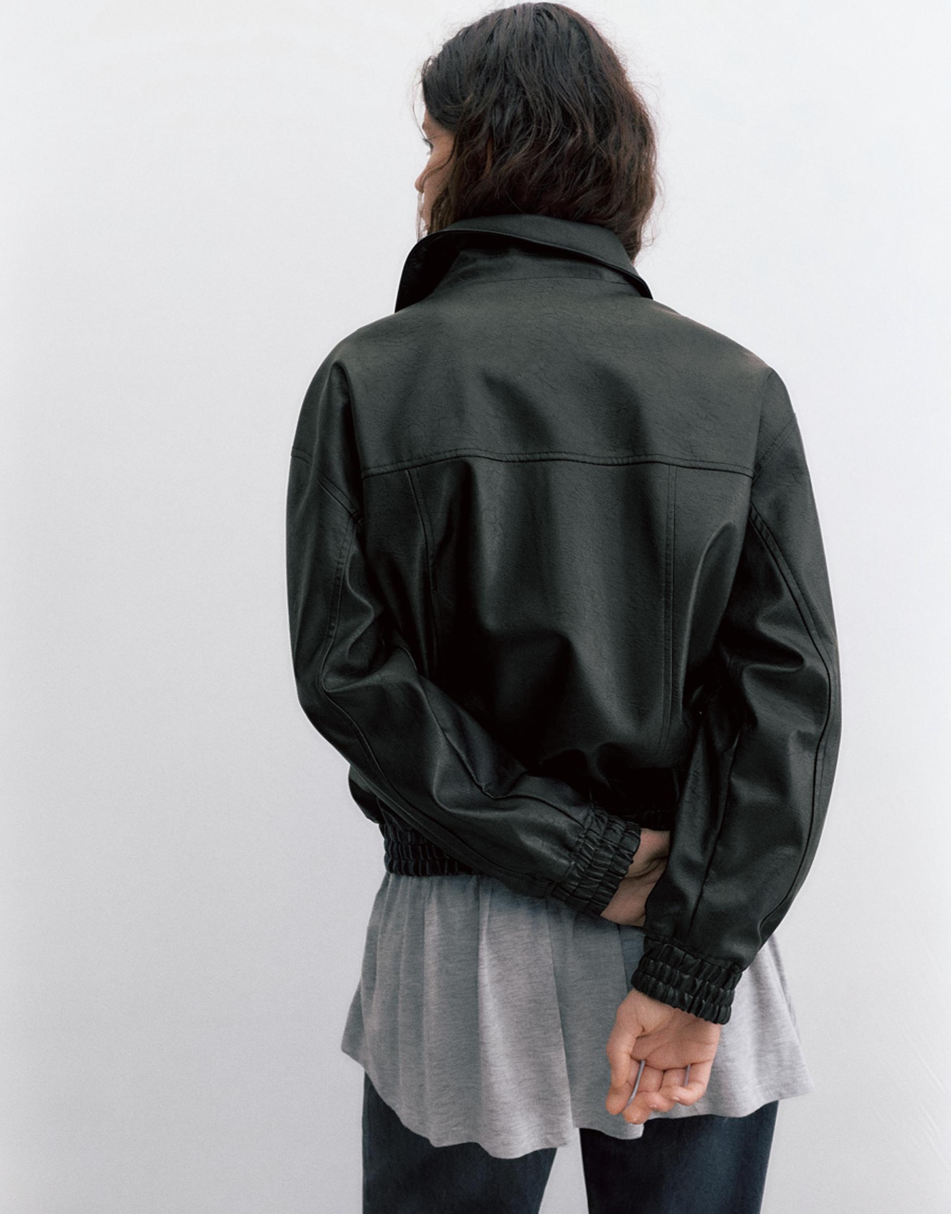 Suni Deri Baba Kesim Ceket - Görsel 12