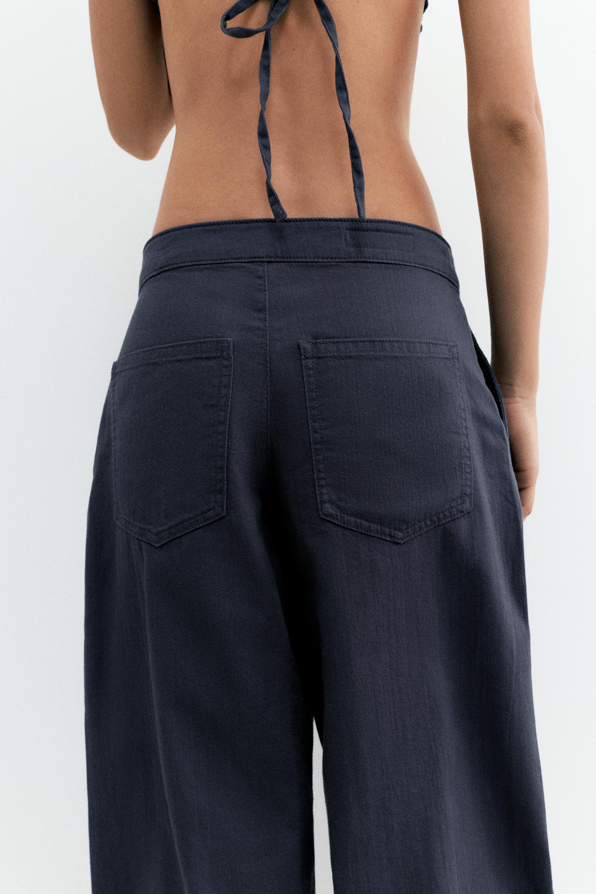 Rustic sarouel trousers — Grey blue
