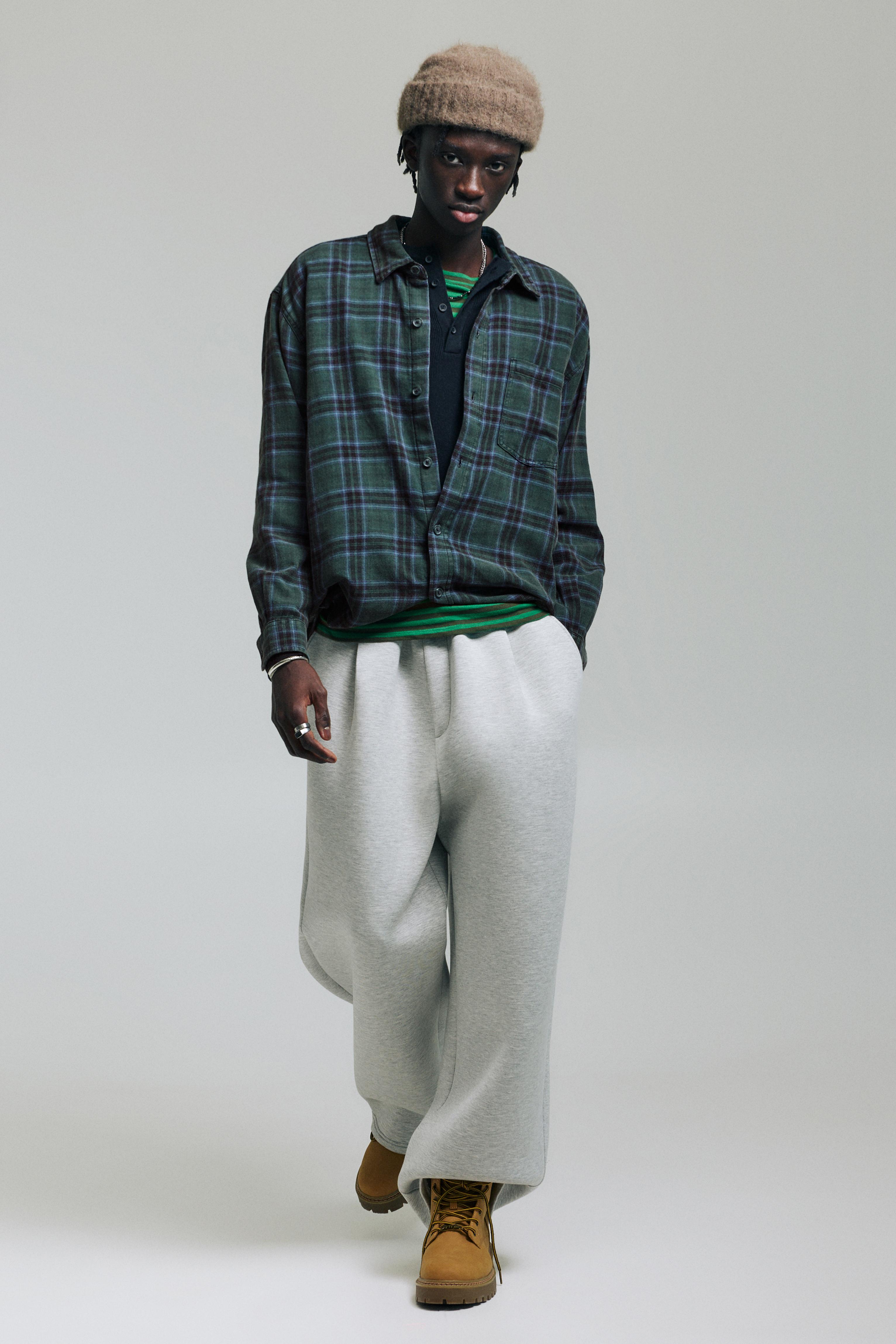 Uzun kollu kareli gömlek - Görsel 38