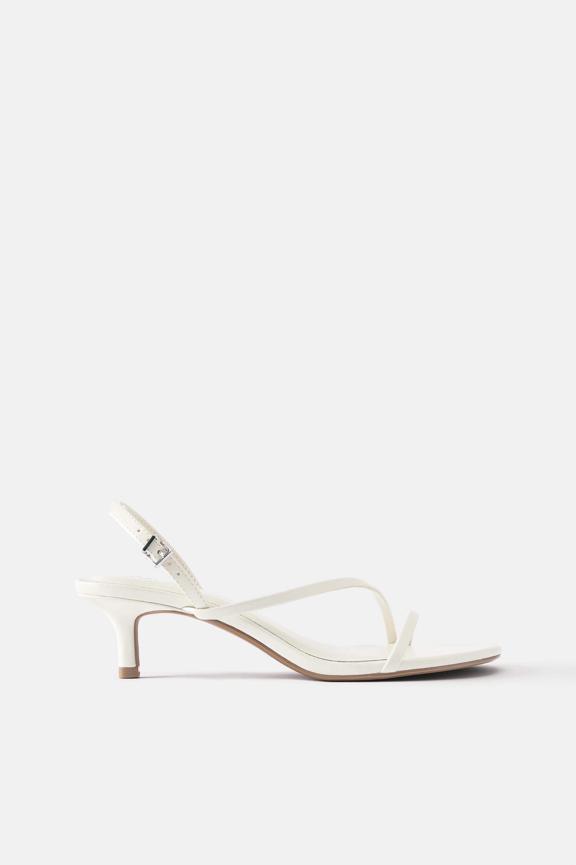 Strappy heeled sandals — White