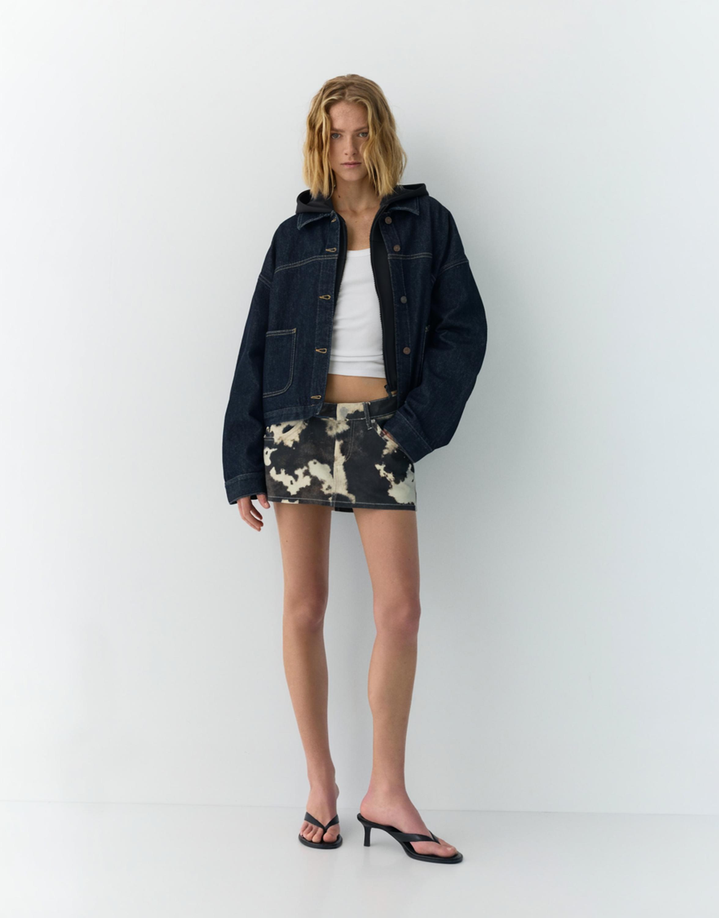 Boxy kesim denim ince ceket - Görsel 35