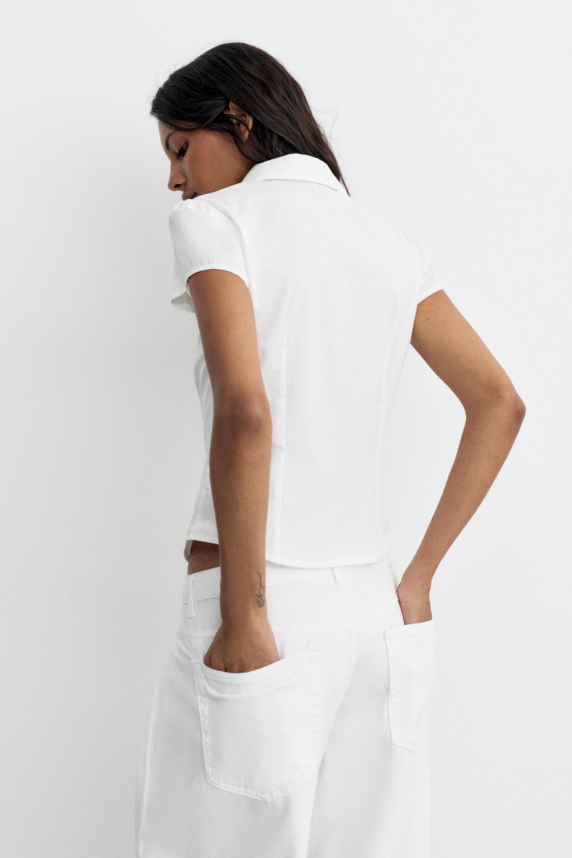 Slim fit short sleeve shirt — White