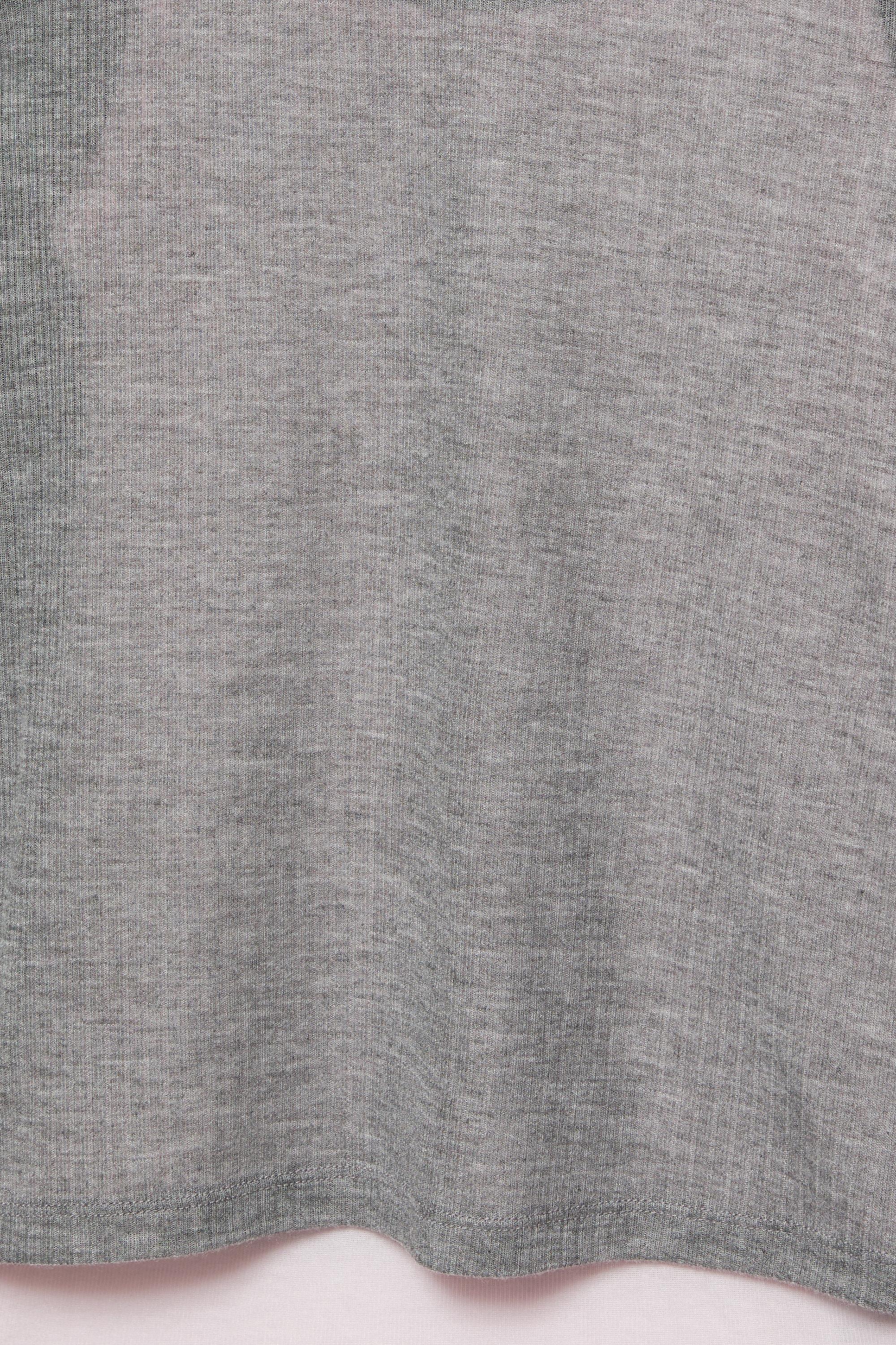 Fine triple-layer T-shirt — Grey marl