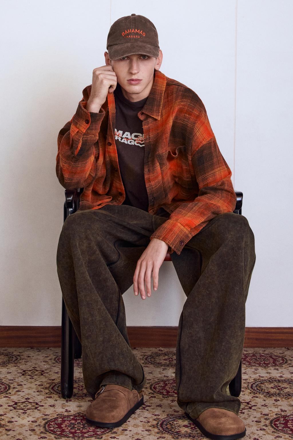 Camisa manga larga cuadros PULL&BEAR - Main Image