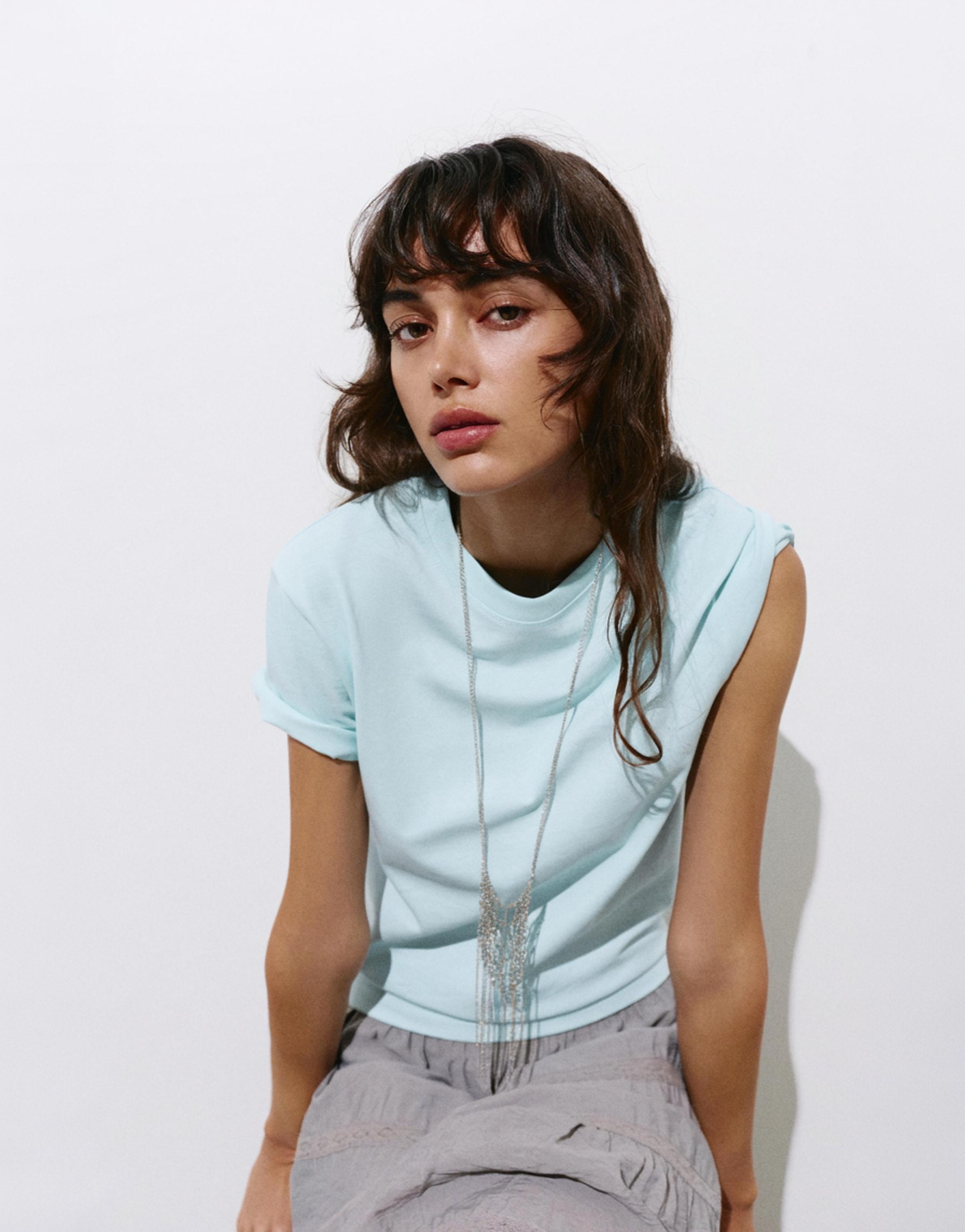 Short sleeve T-shirt 100% cotton — Pale blue