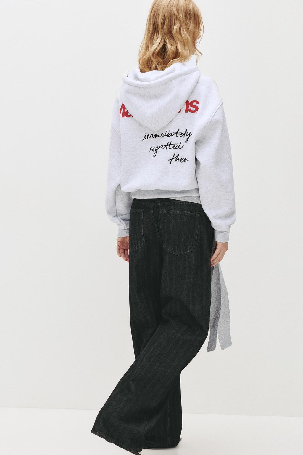 Hoodie with embroidered slogan PULL&BEAR
