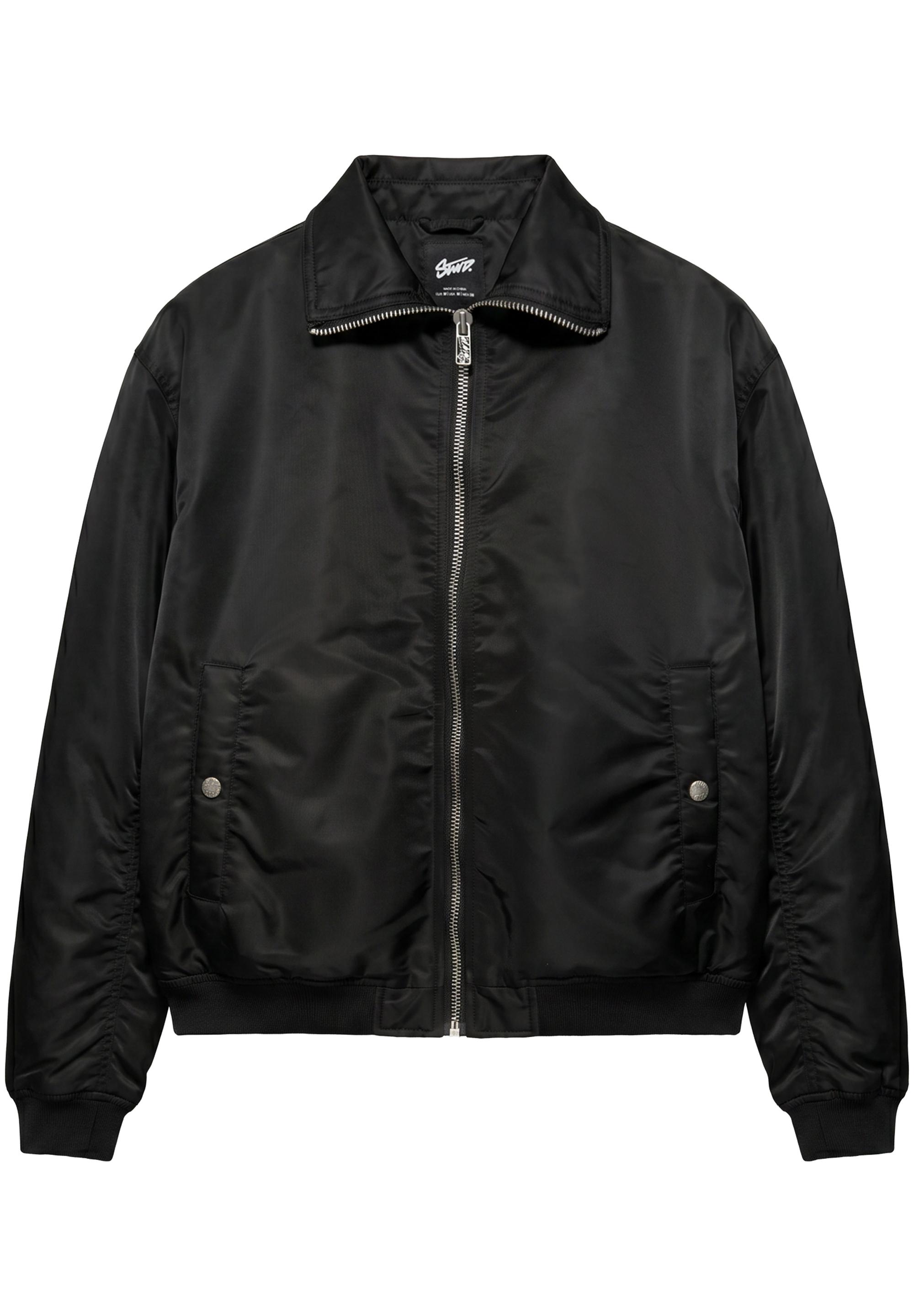 Shirt collar bomber jacket — Black