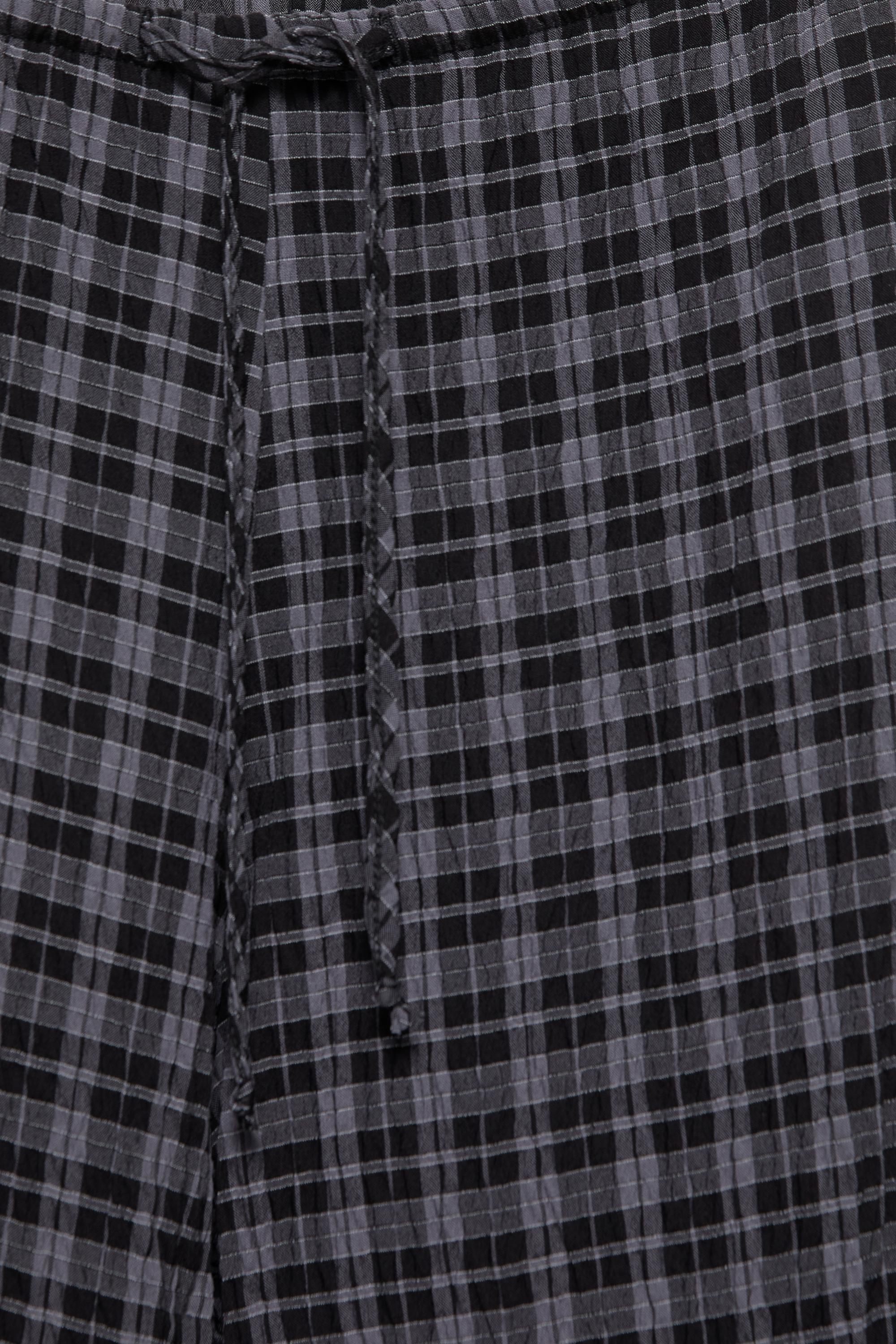 Check sarouel trousers — Anthracite grey