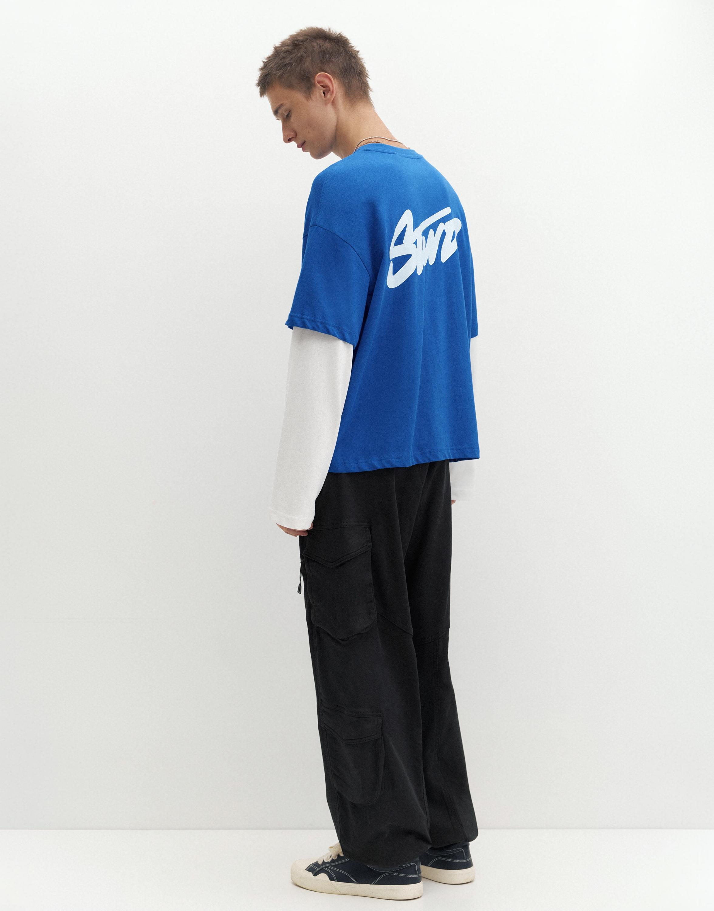 Double sleeve T-shirt — Deep blue