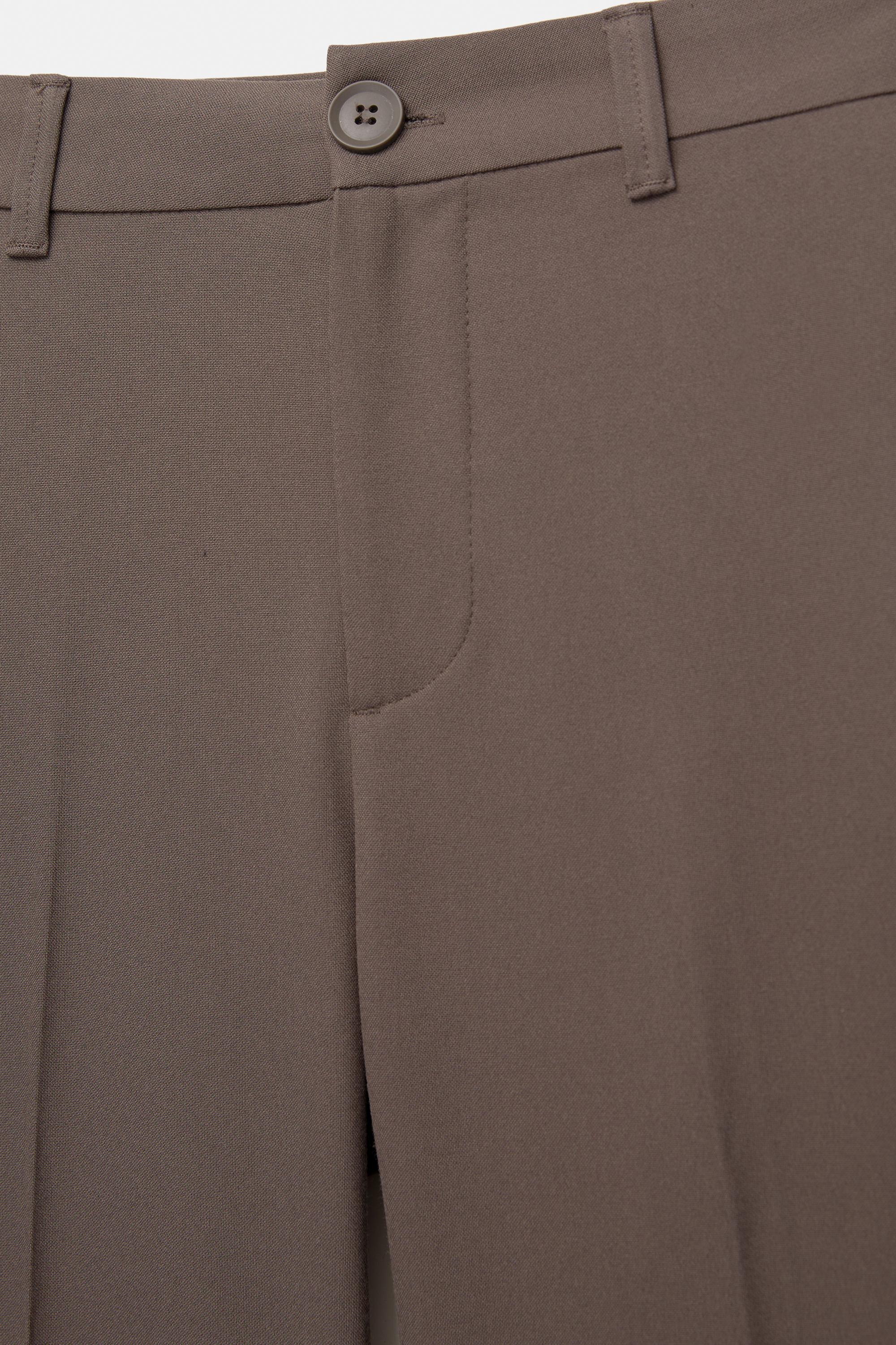 Smart high-waist straight-leg trousers — Dark brown