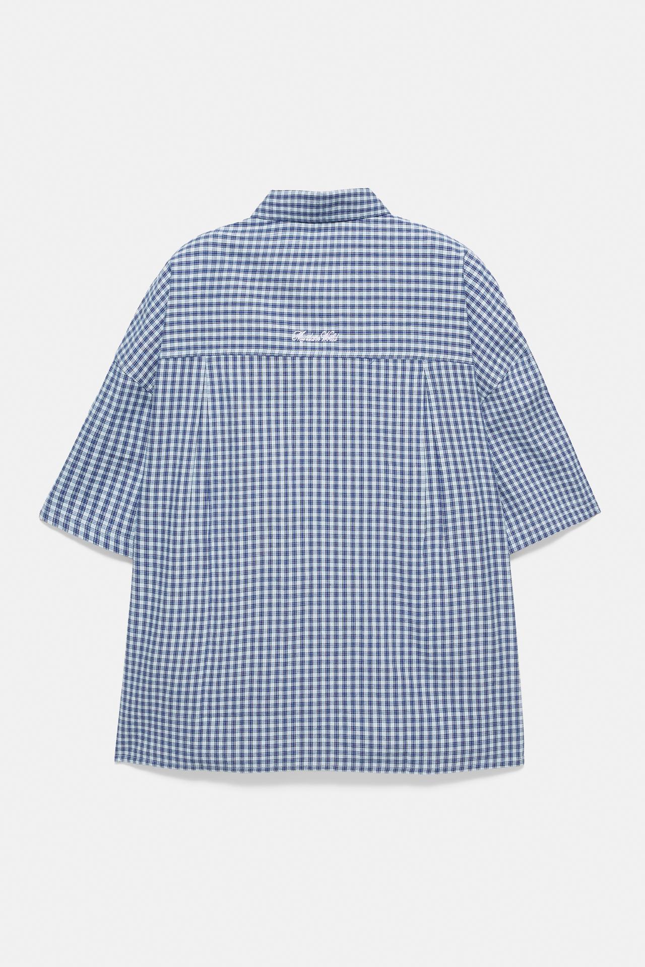 Short sleeve check shirt — Blue
