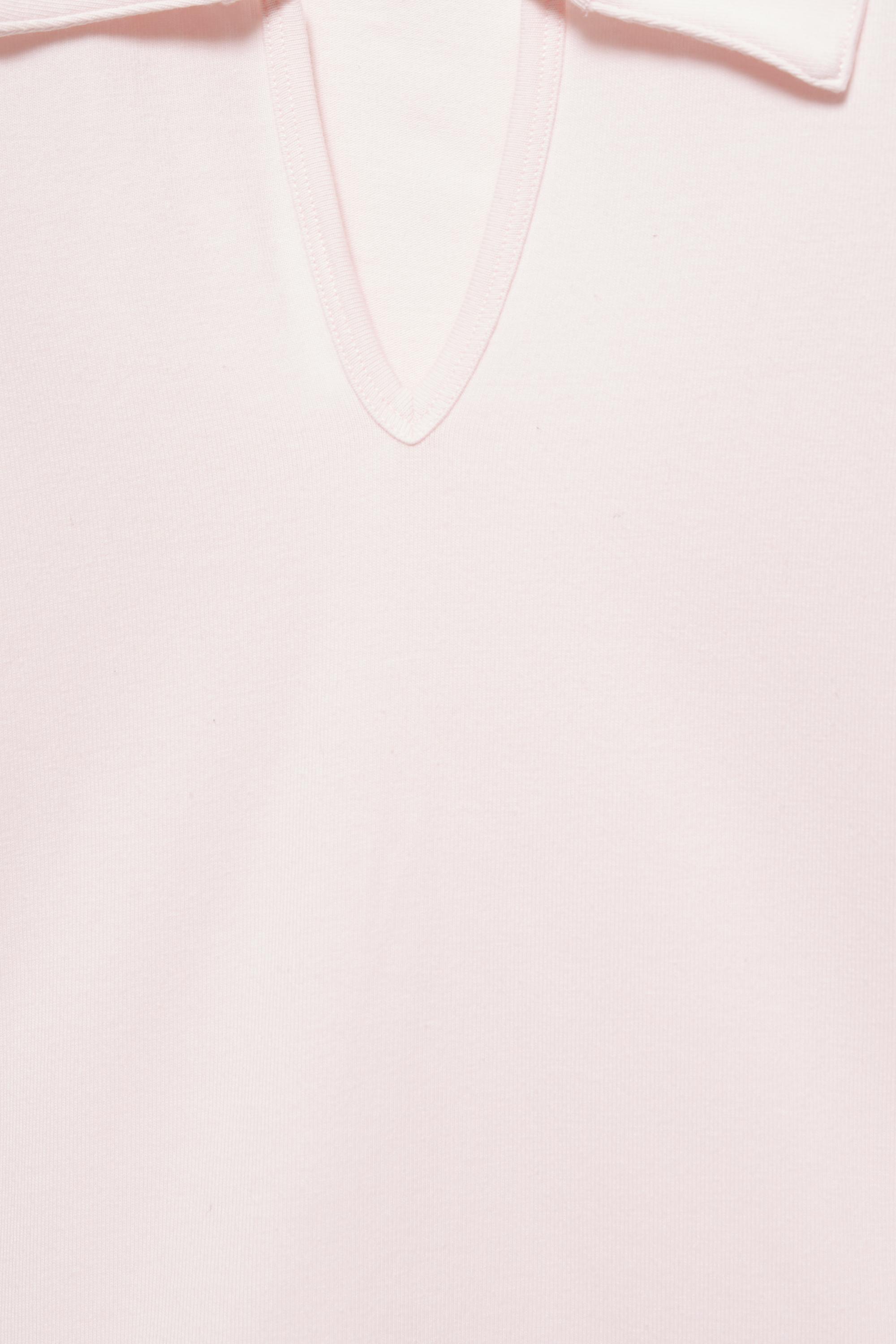 Cropped polo shirt — Rose pink