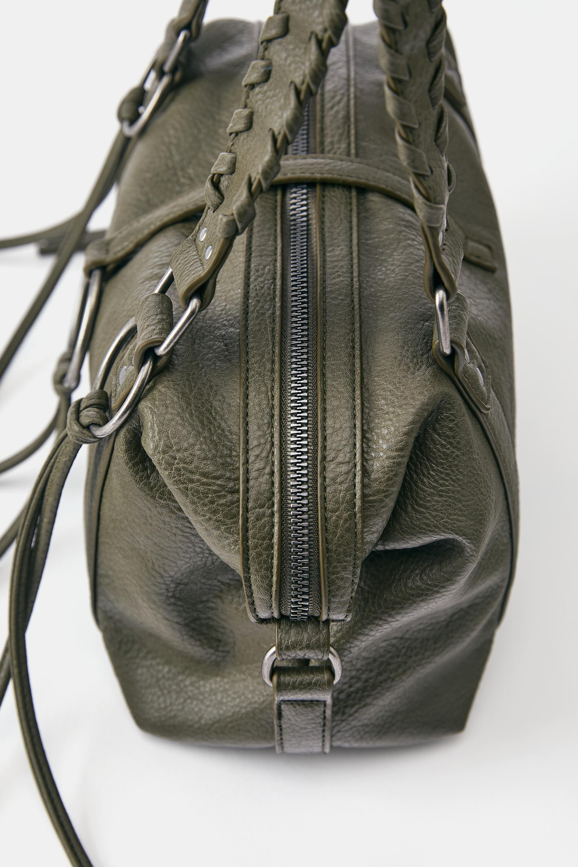 Ring detail shoulder bag — Khaki