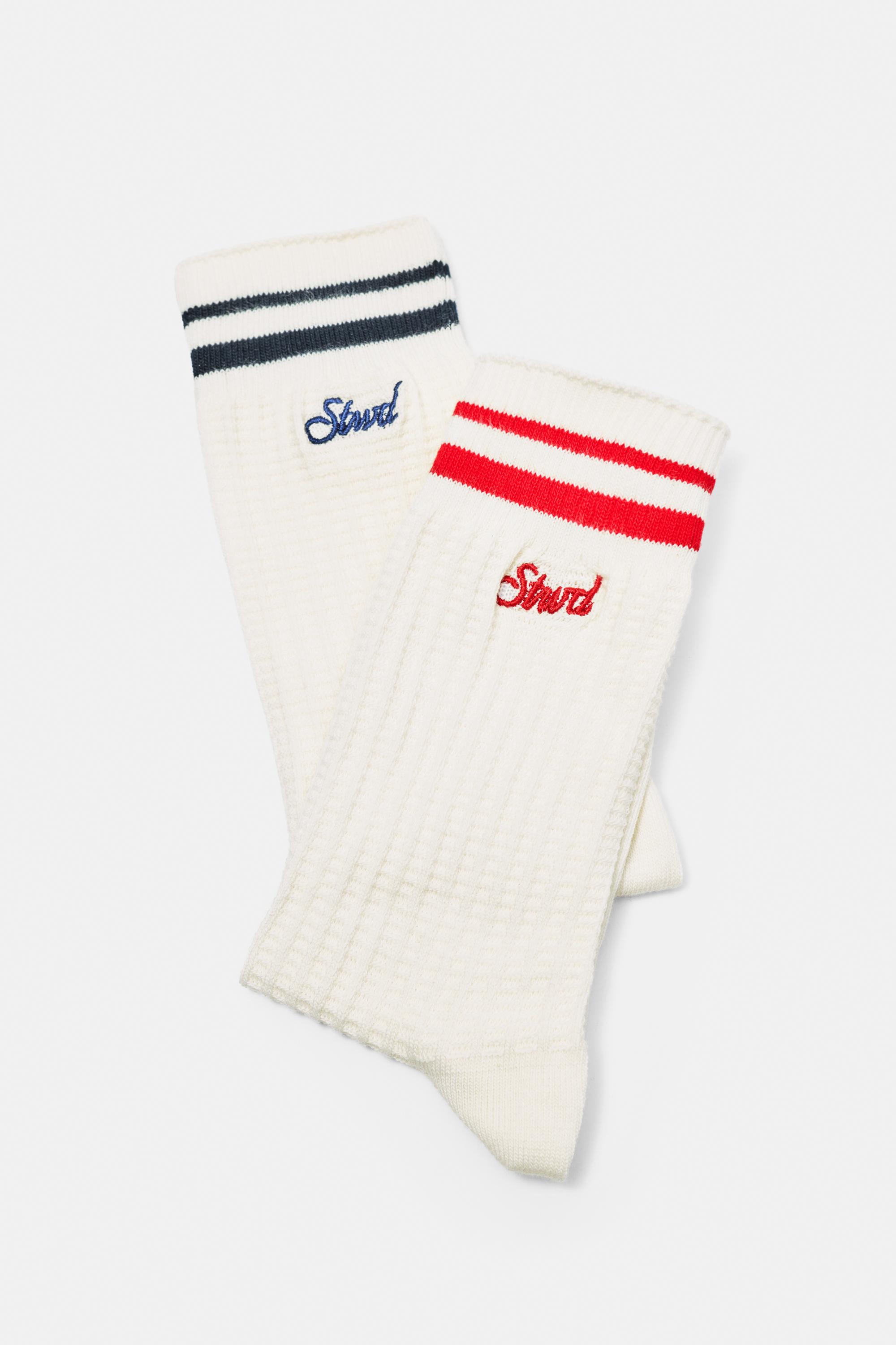 Striped sports socks — Red