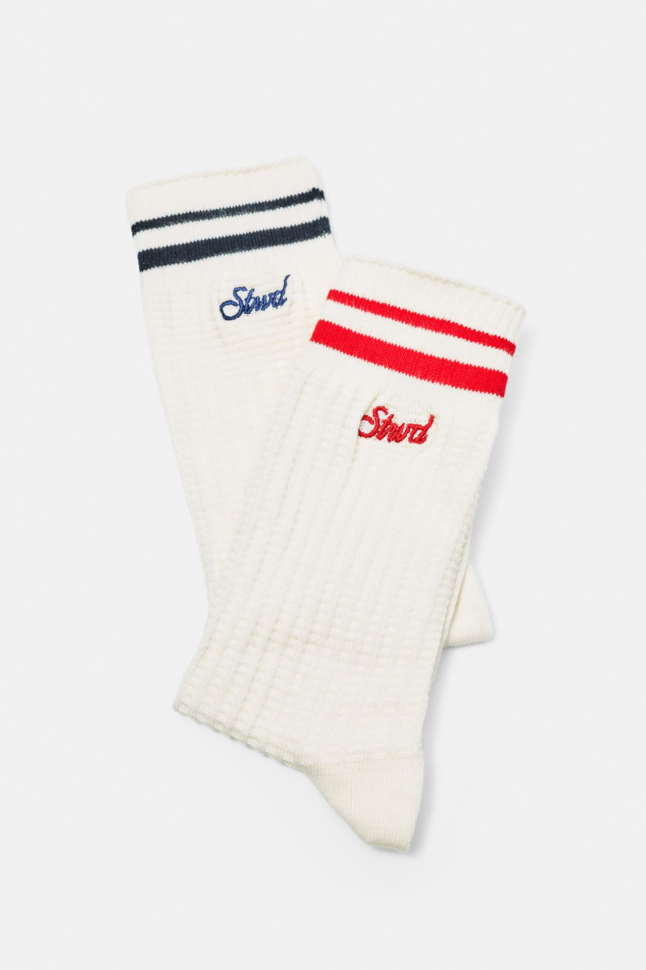 Striped sports socks — Red