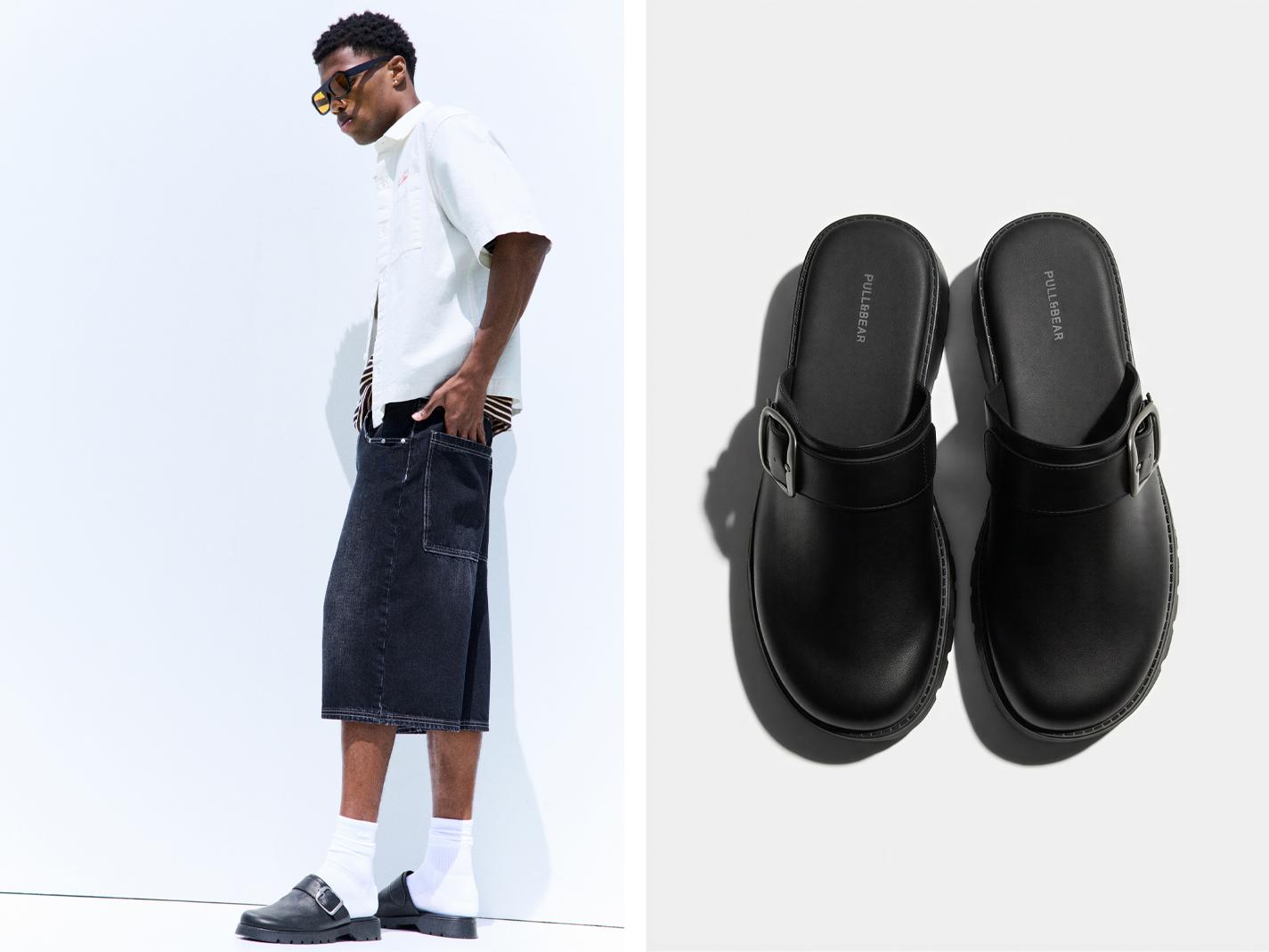 Buckle clogs — Black