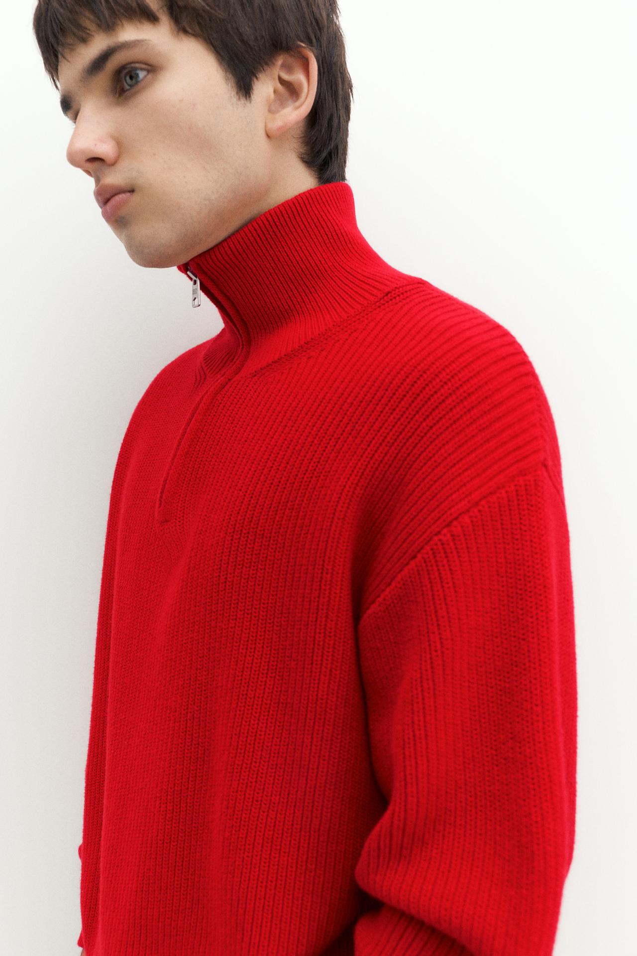 Quarter-zip jumper — Red