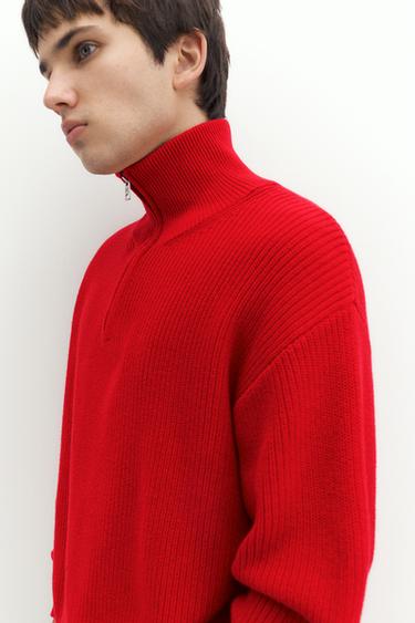 Quarter-zip jumper — Red 6
