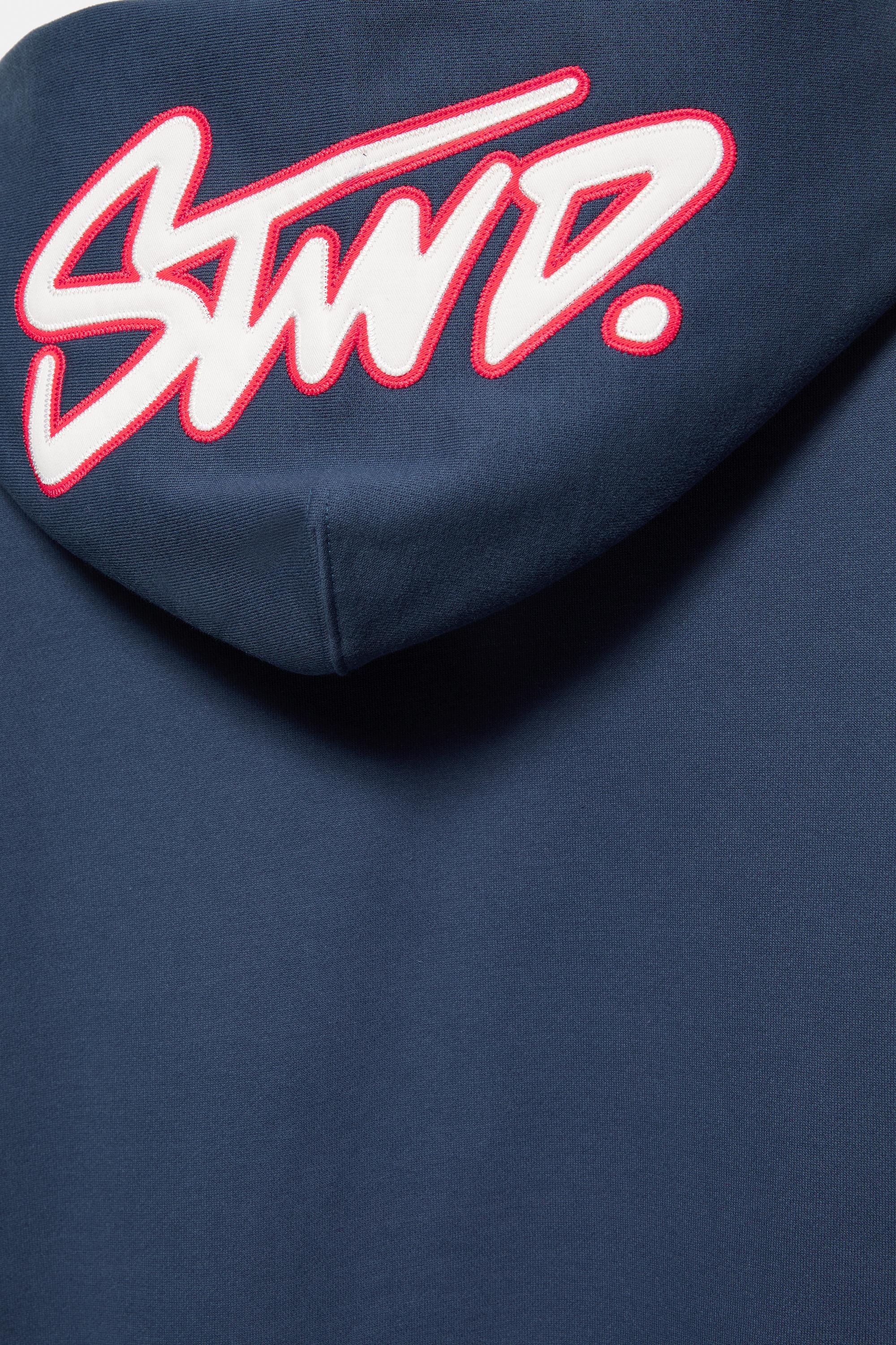 STWD boxy-fit logo hoodie — Blue (alternate view)