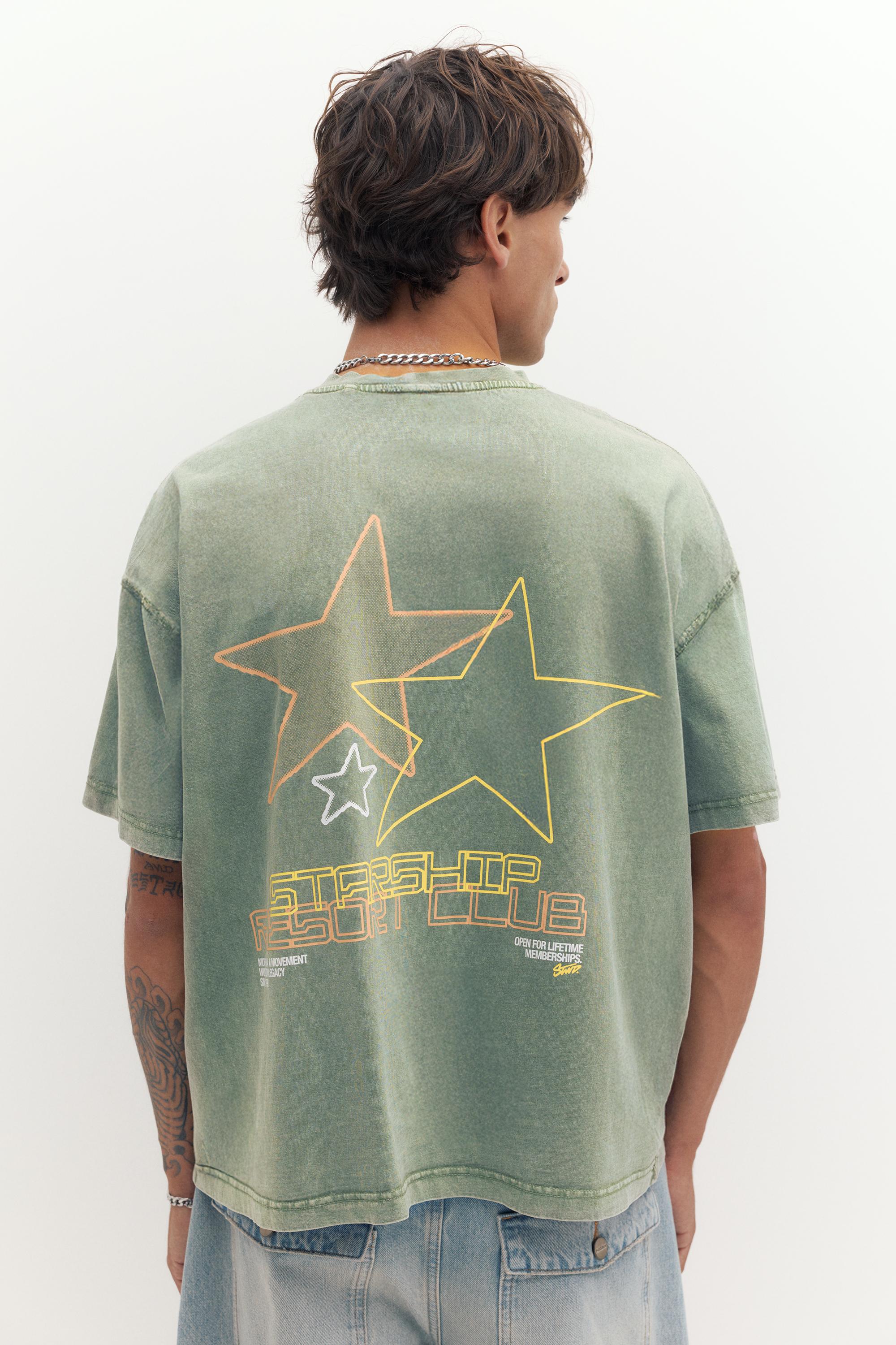 Yıldız grafik baskılı t-shirt - Görsel 12