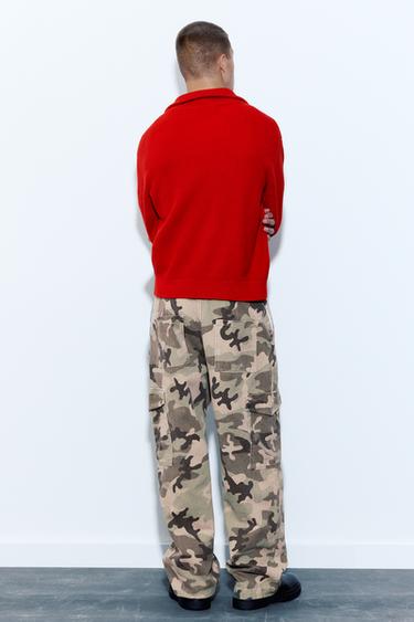 Printed cargo trousers — Khaki 2