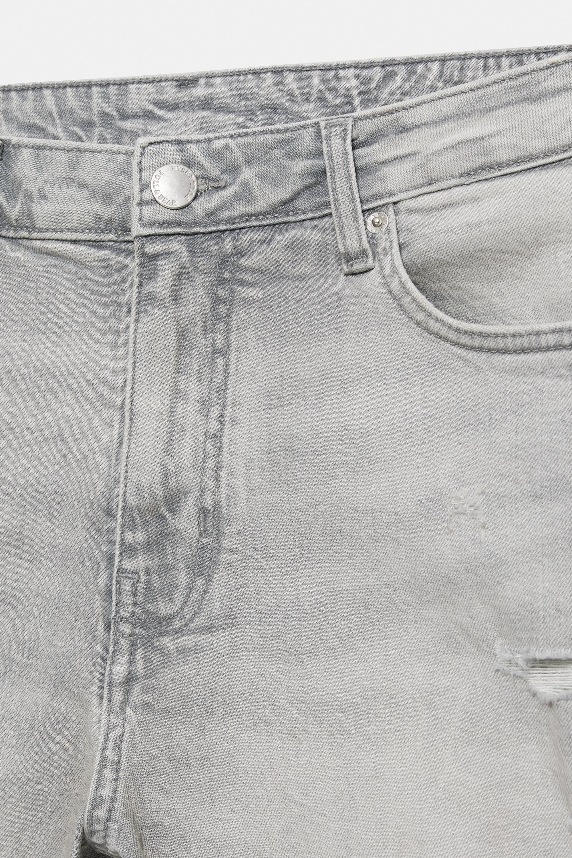 Ripped denim Bermuda shorts — Dark grey