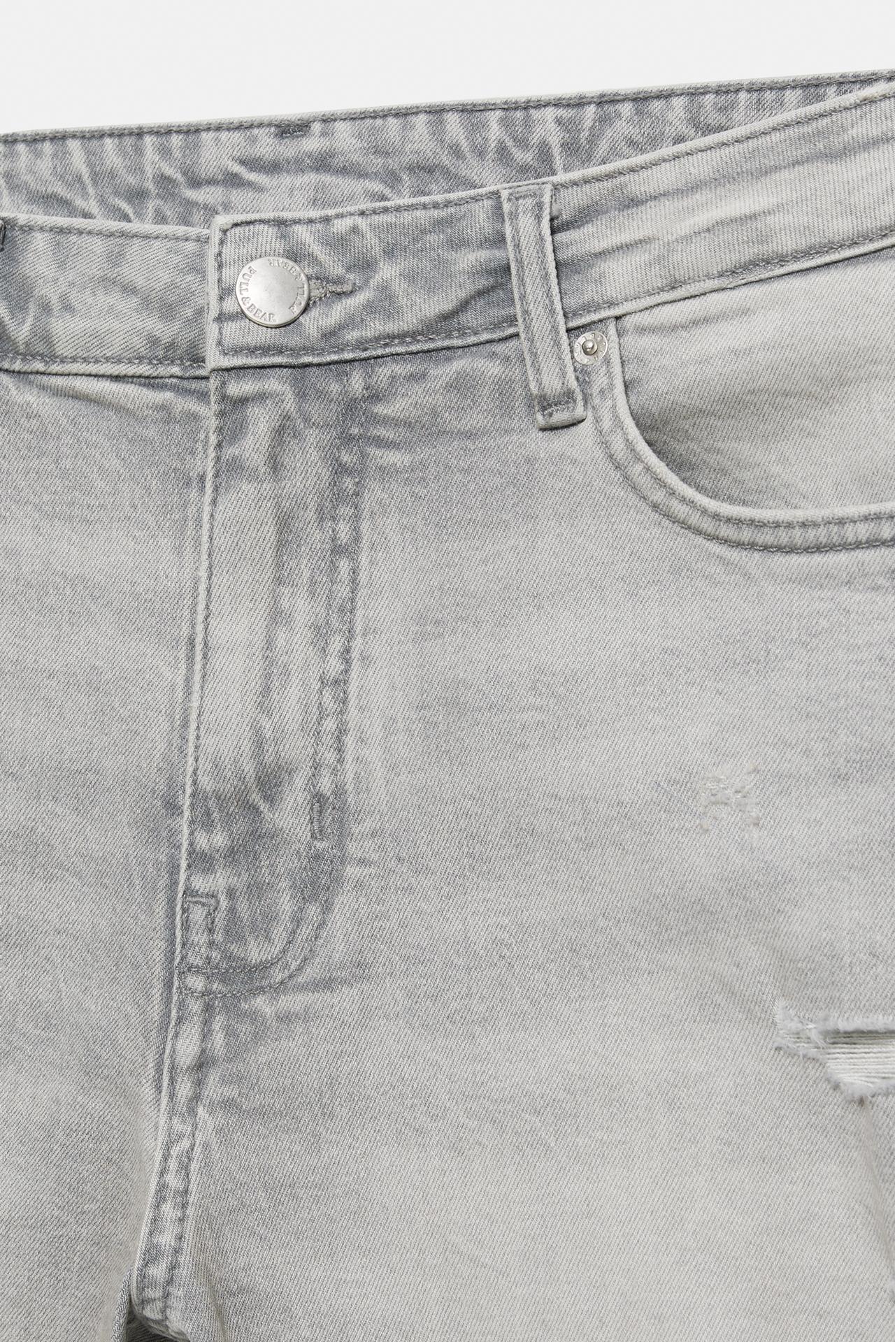 Ripped denim Bermuda shorts — Dark grey