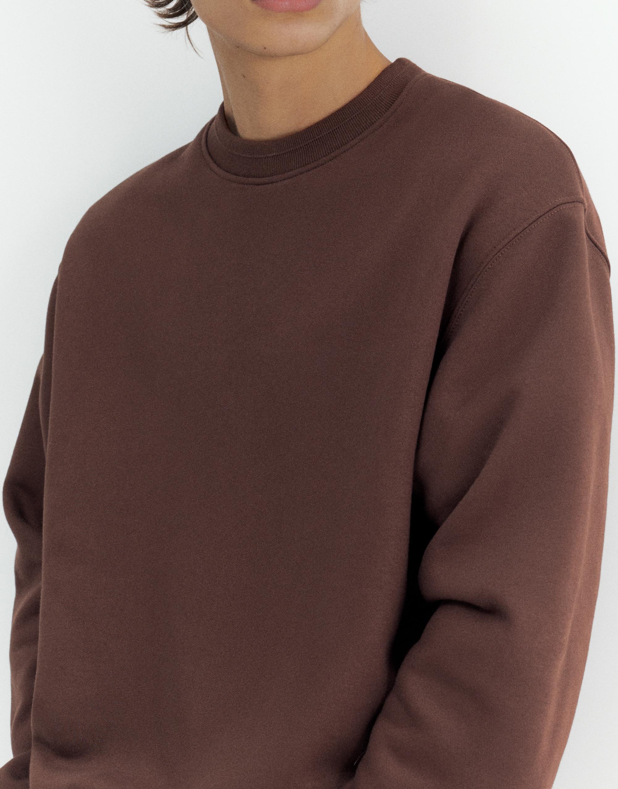 Relaxed fit round neck sweatshirt — Chocolate