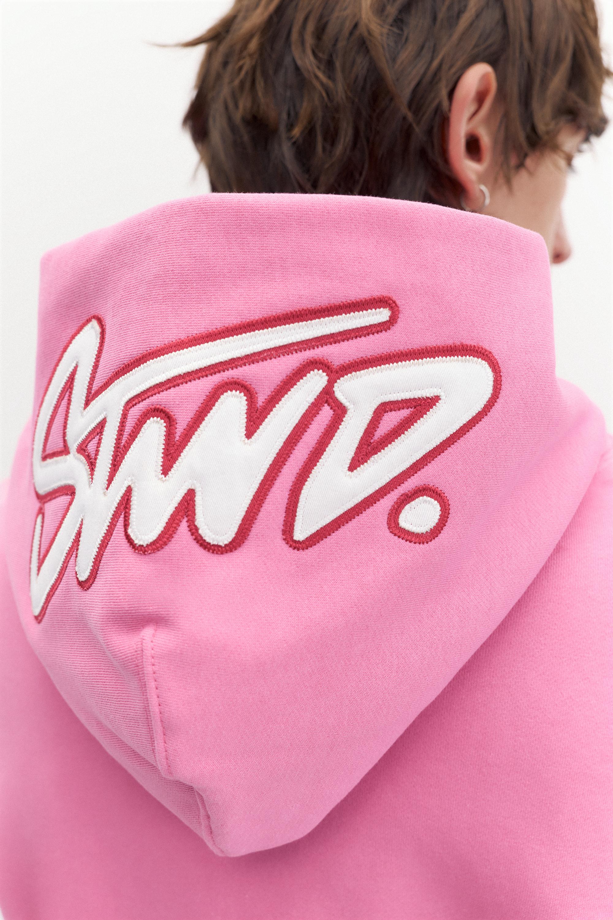 STWD boxy-fit logo hoodie — Pink