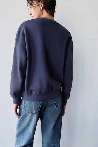 Graphic round neck sweatshirt — Navy 2