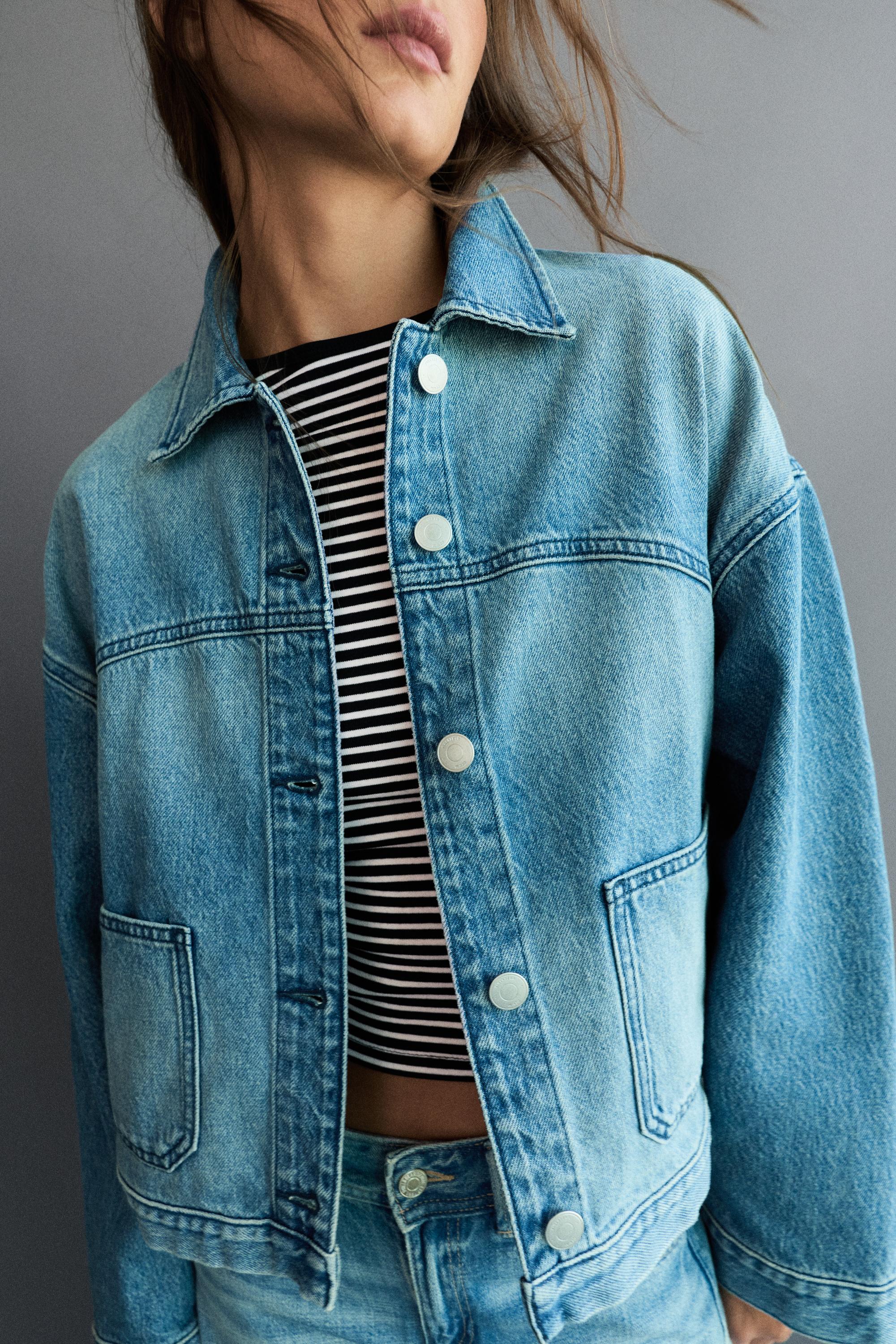 Boxy denim overshirt — Pale blue