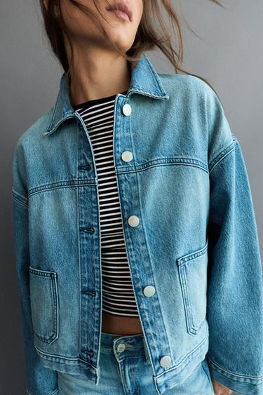 Boxy denim overshirt — Pale blue 1