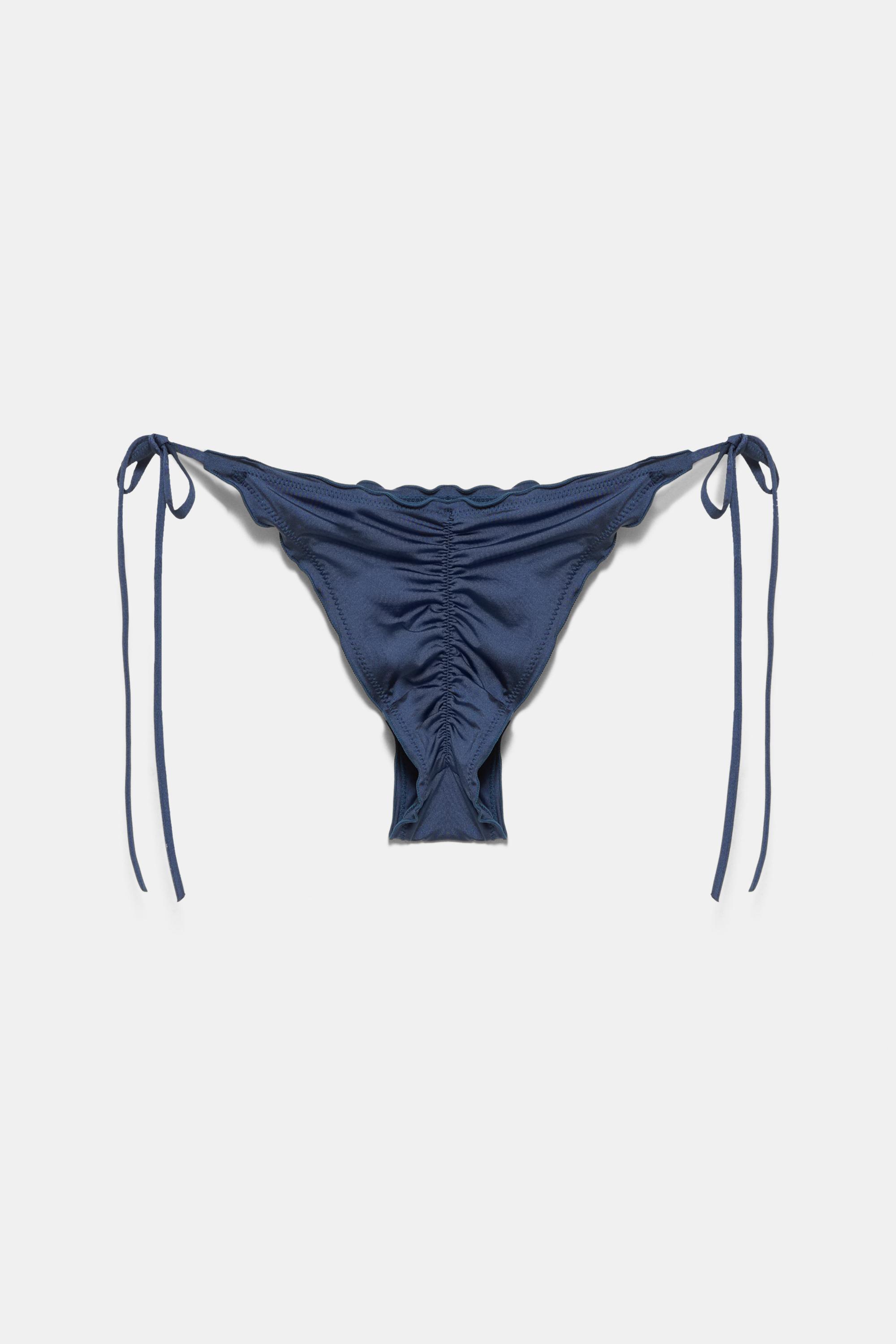 Ruffled bikini bottoms — Blue
