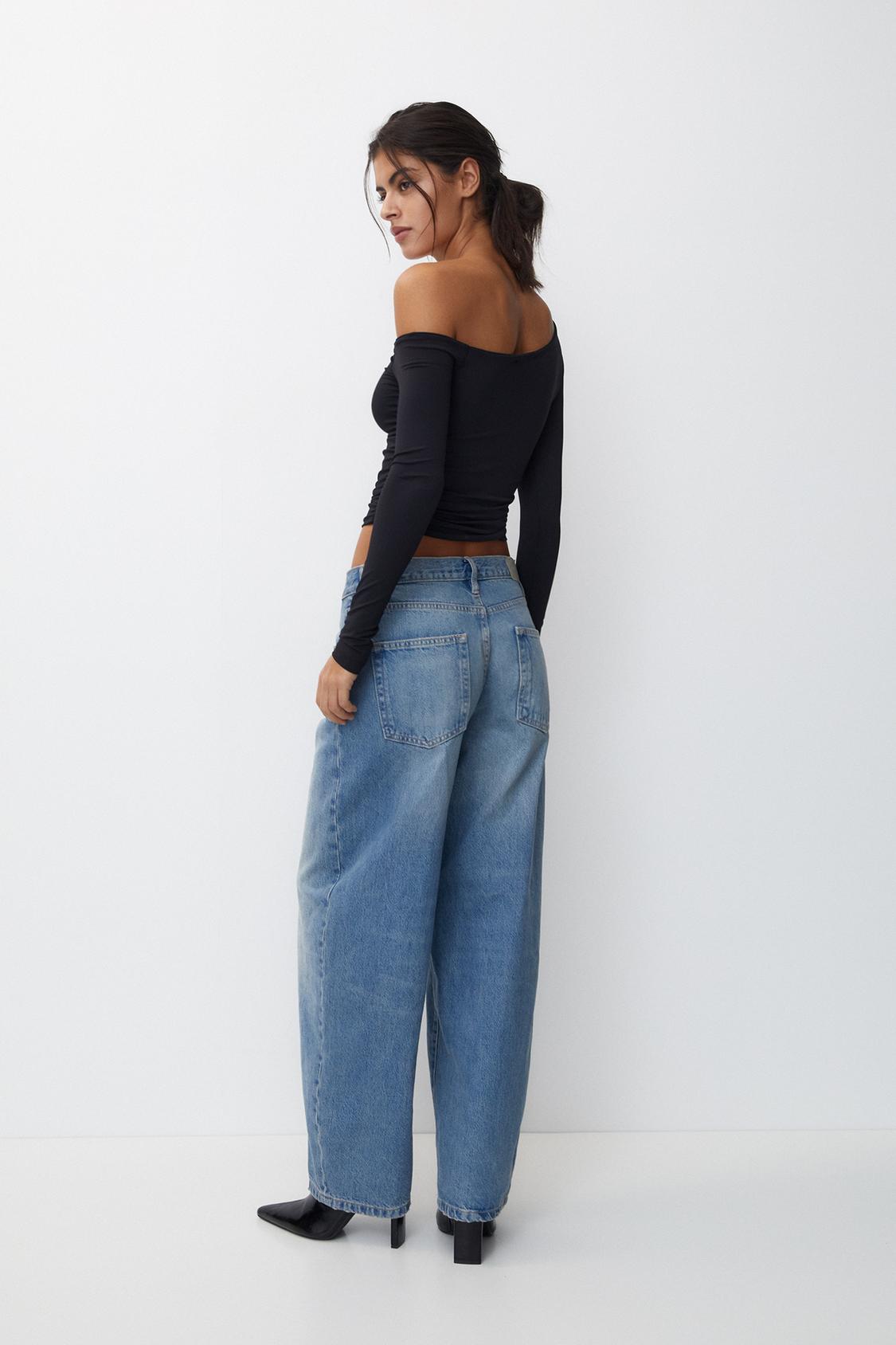 Asymmetric long sleeve top with draping - PULL&BEAR 