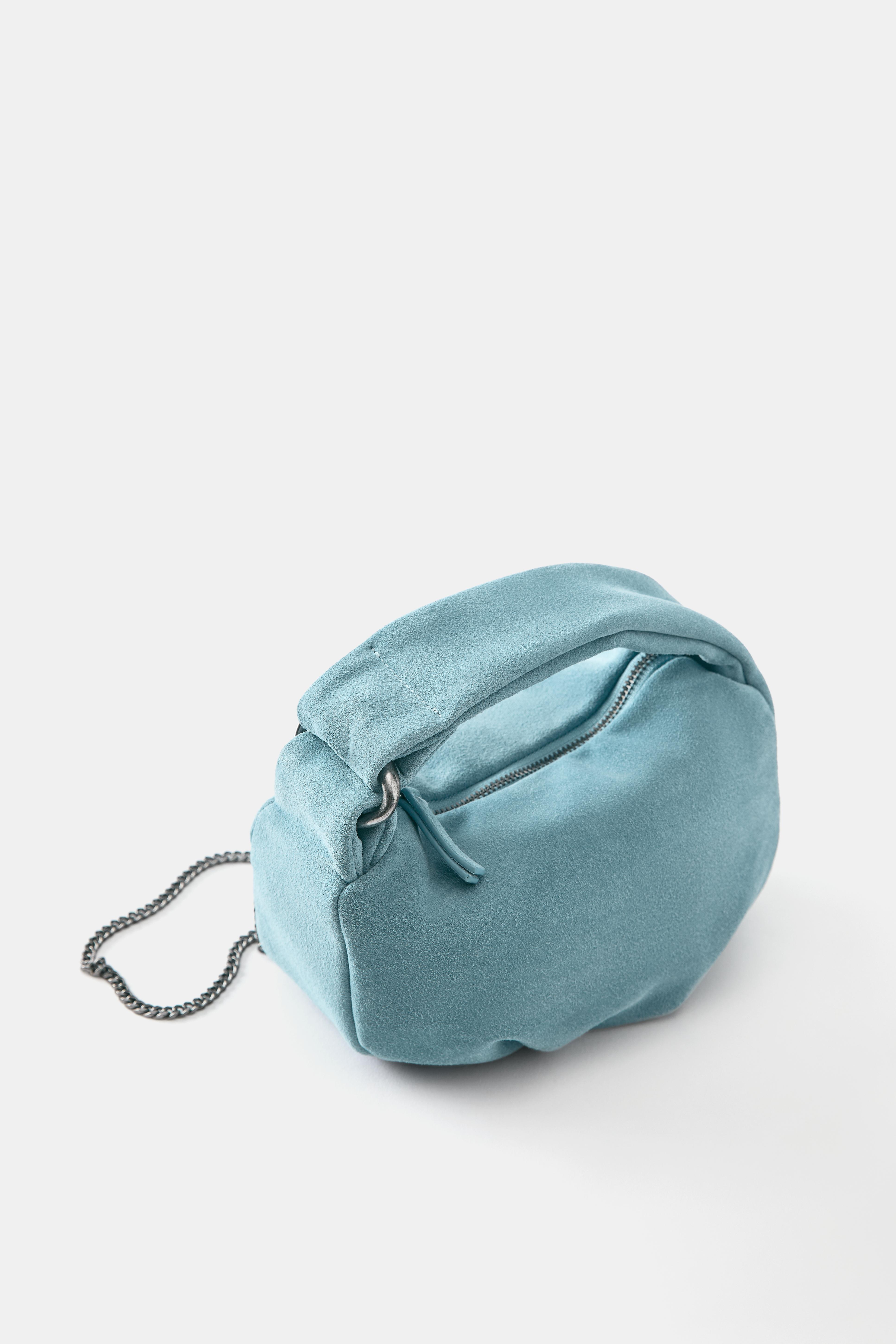 Mini leather handbag — Blue