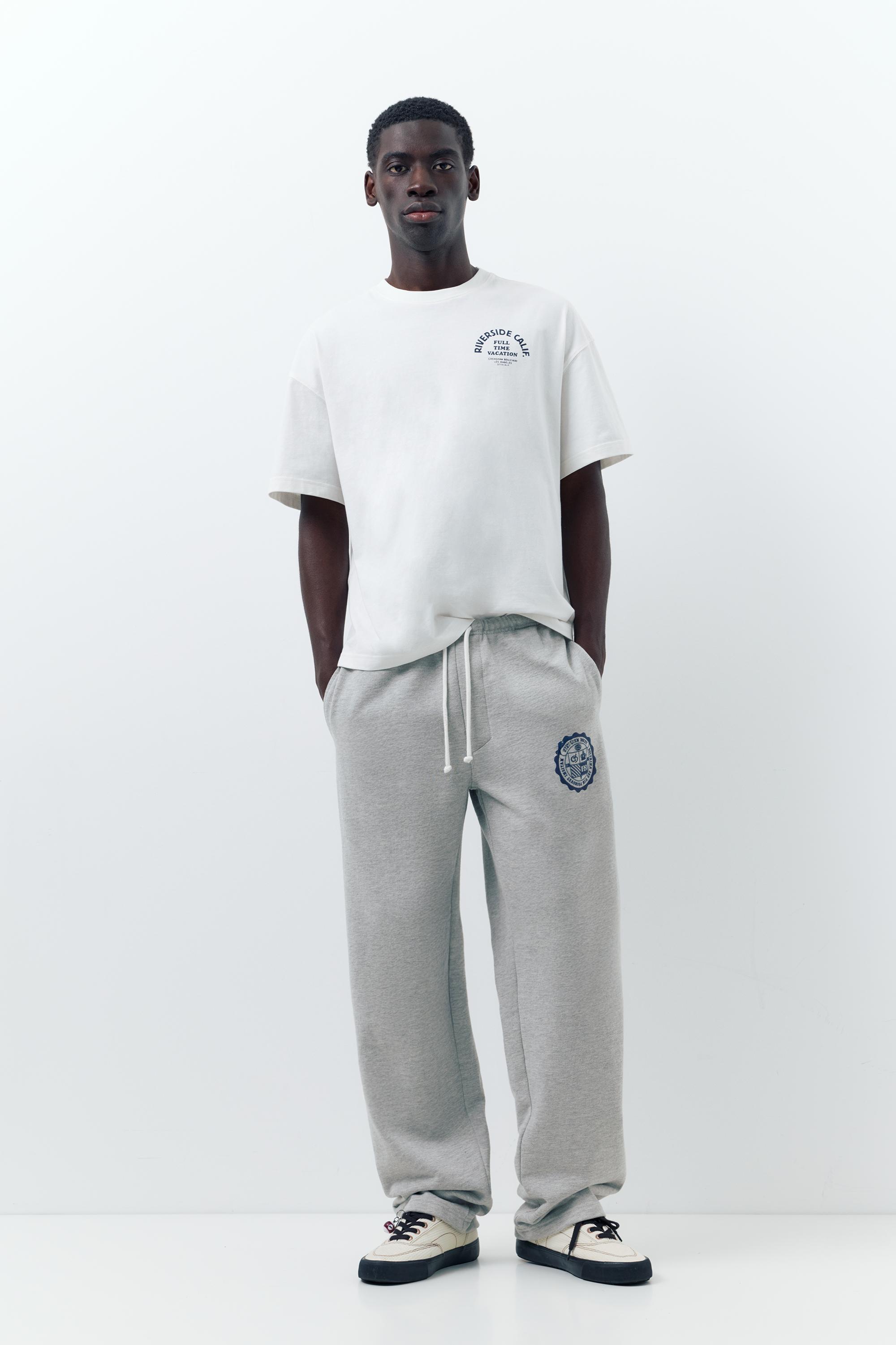 Varsity jogger trousers — Grey marl