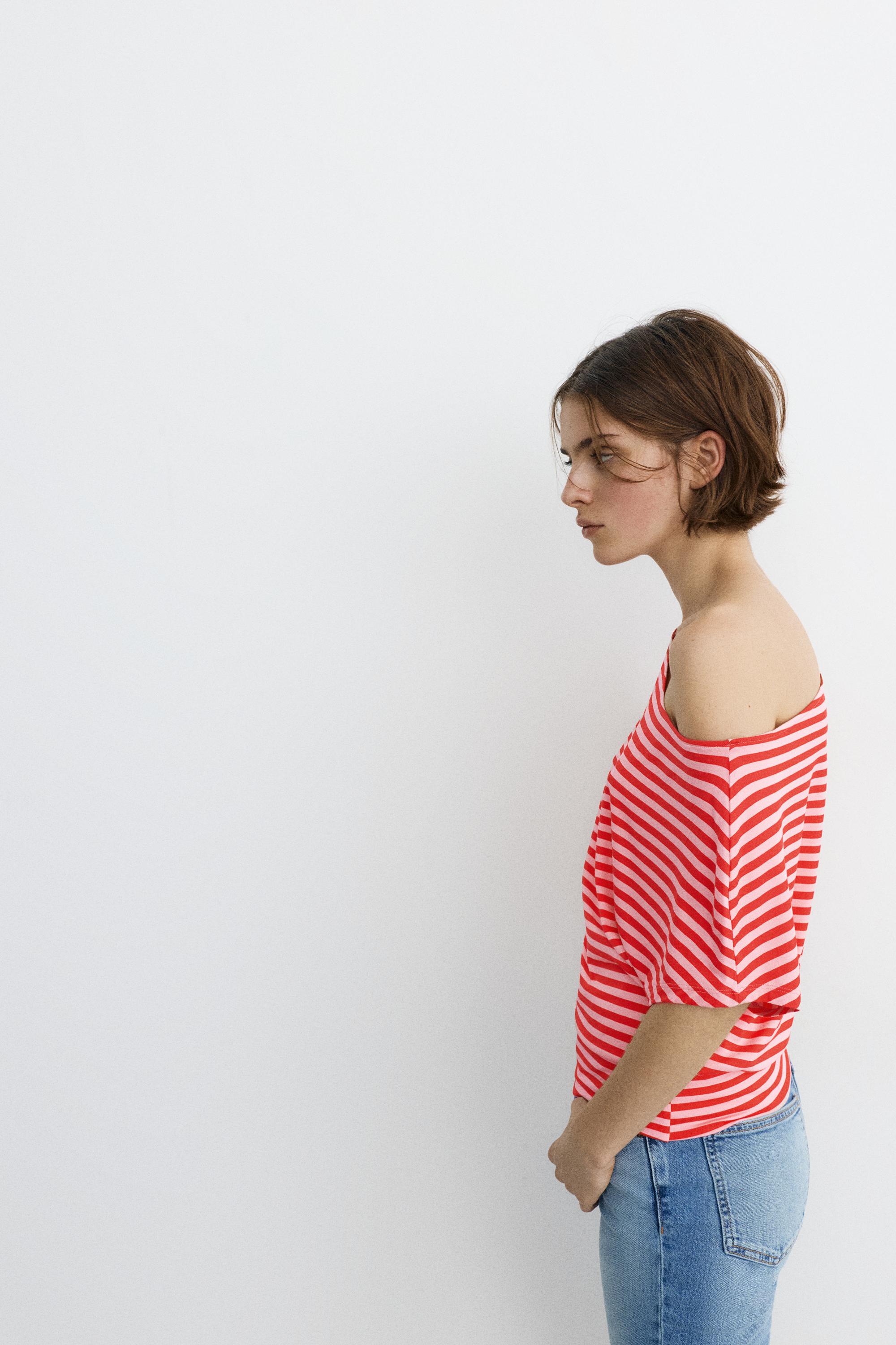Short asymmetric dress — Striped