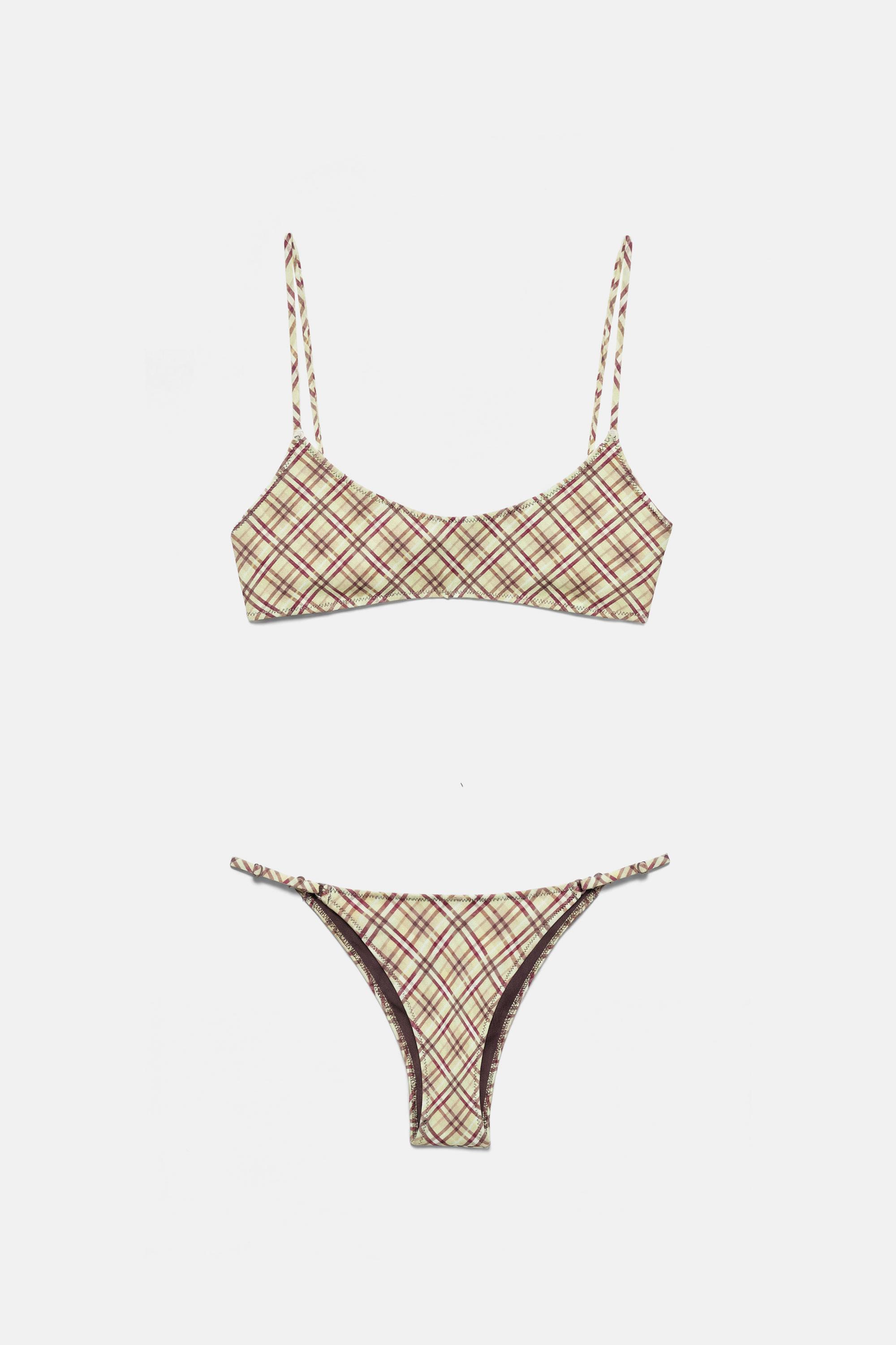 Check bikini bottoms — Green