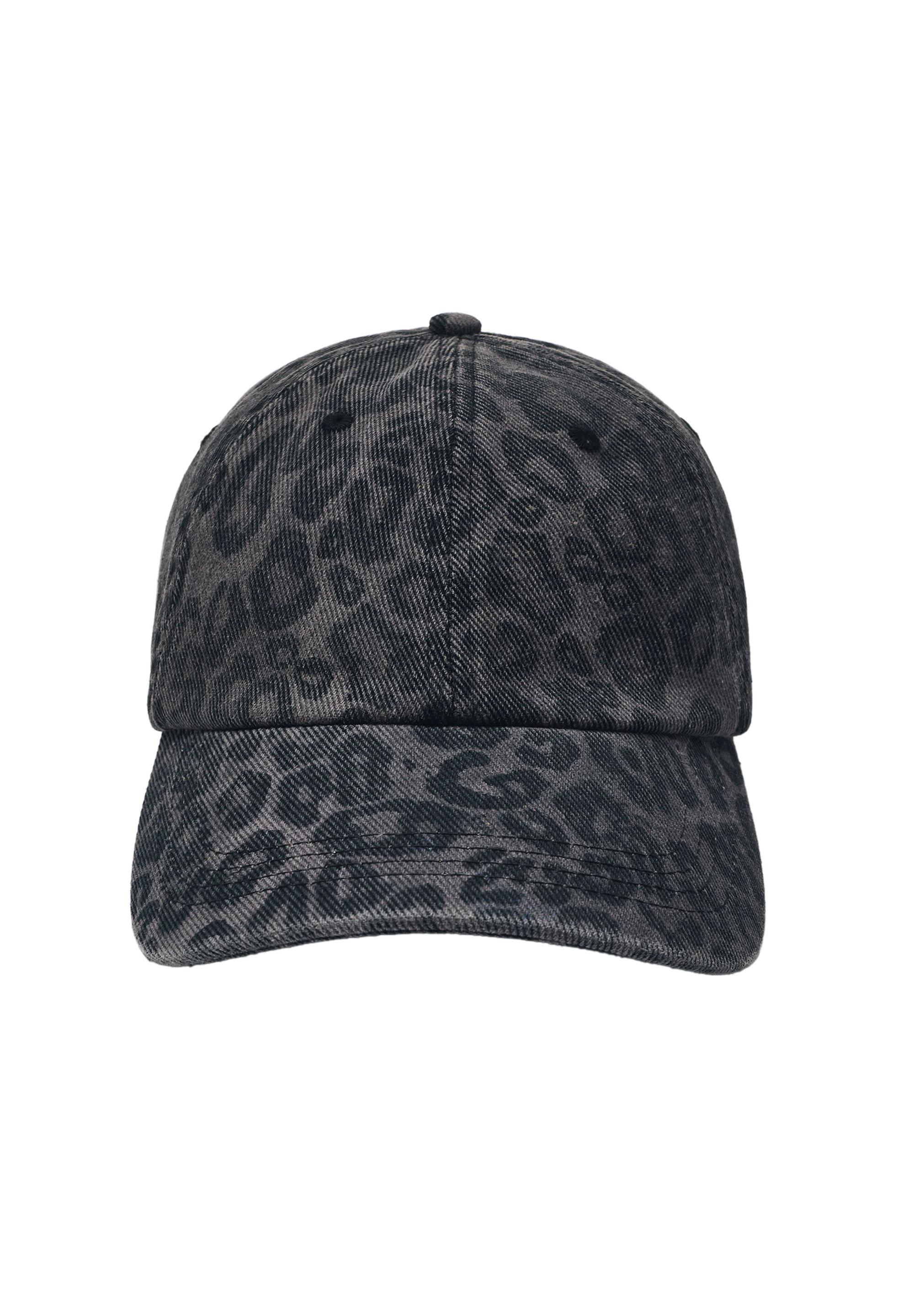 Leopard print cap — Anthracite grey