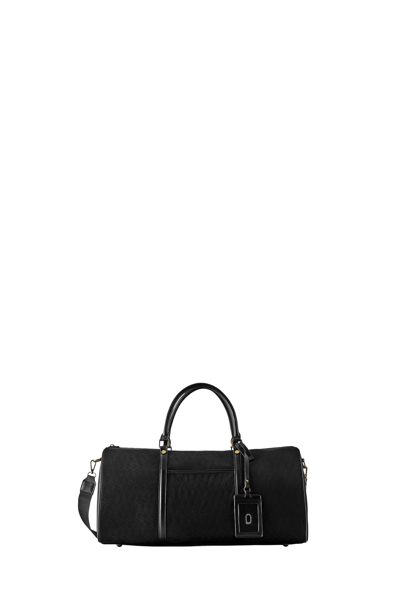 Embellished embossed bowling bag — Black