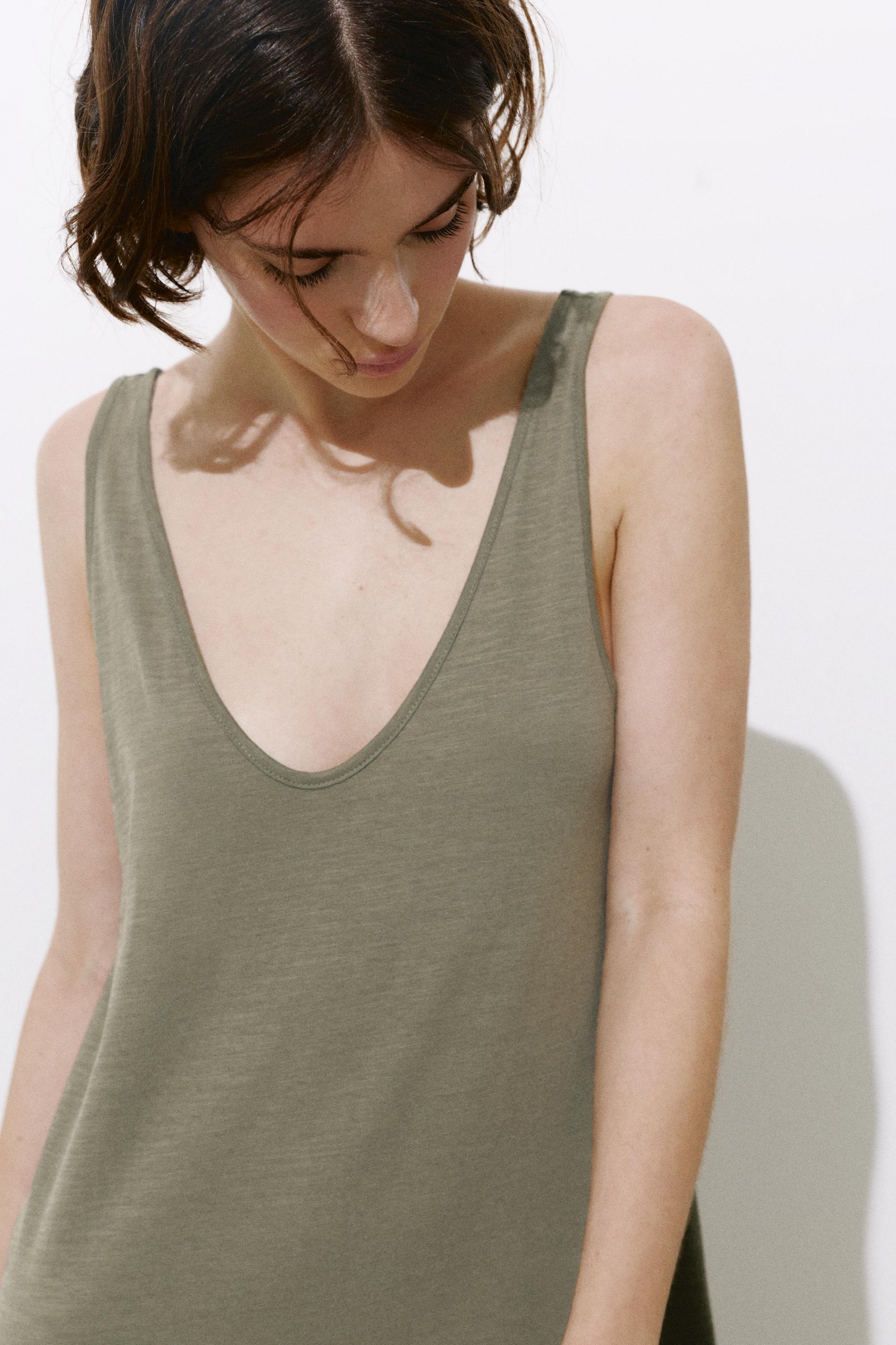 Strappy midi dress — Khaki