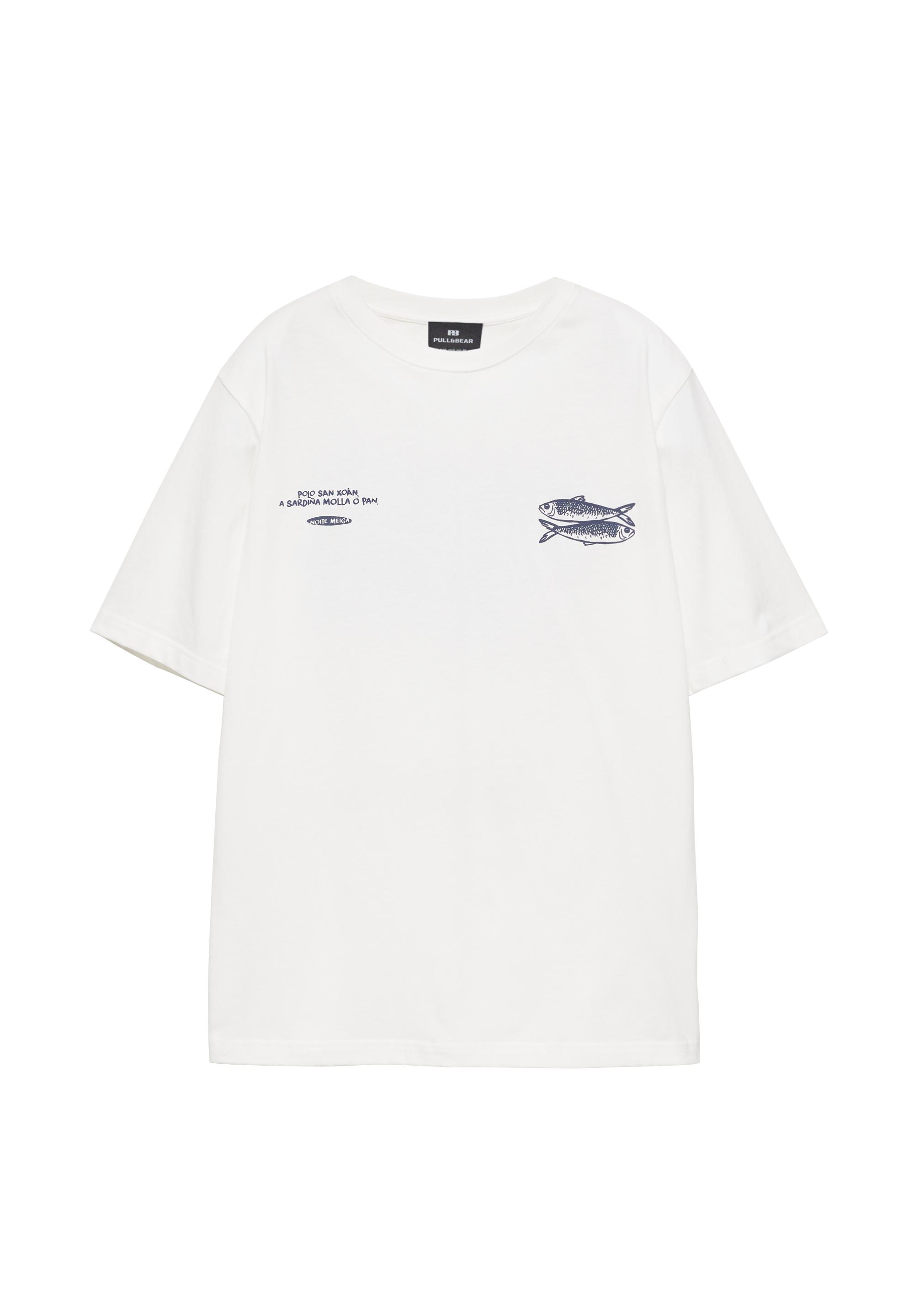 San Xoán sardine T-shirt — Off white